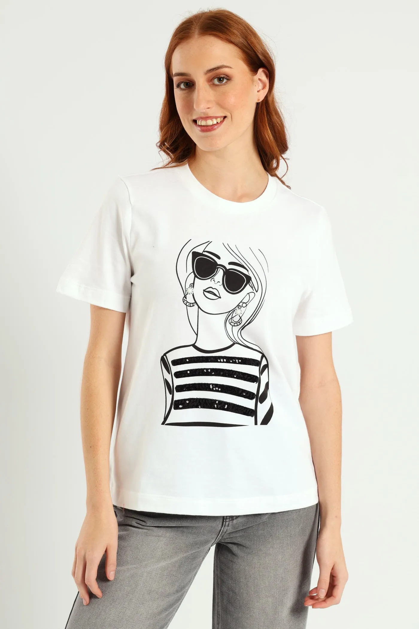 Icon Embroidery Boxy Tee - White sold by Edgars
