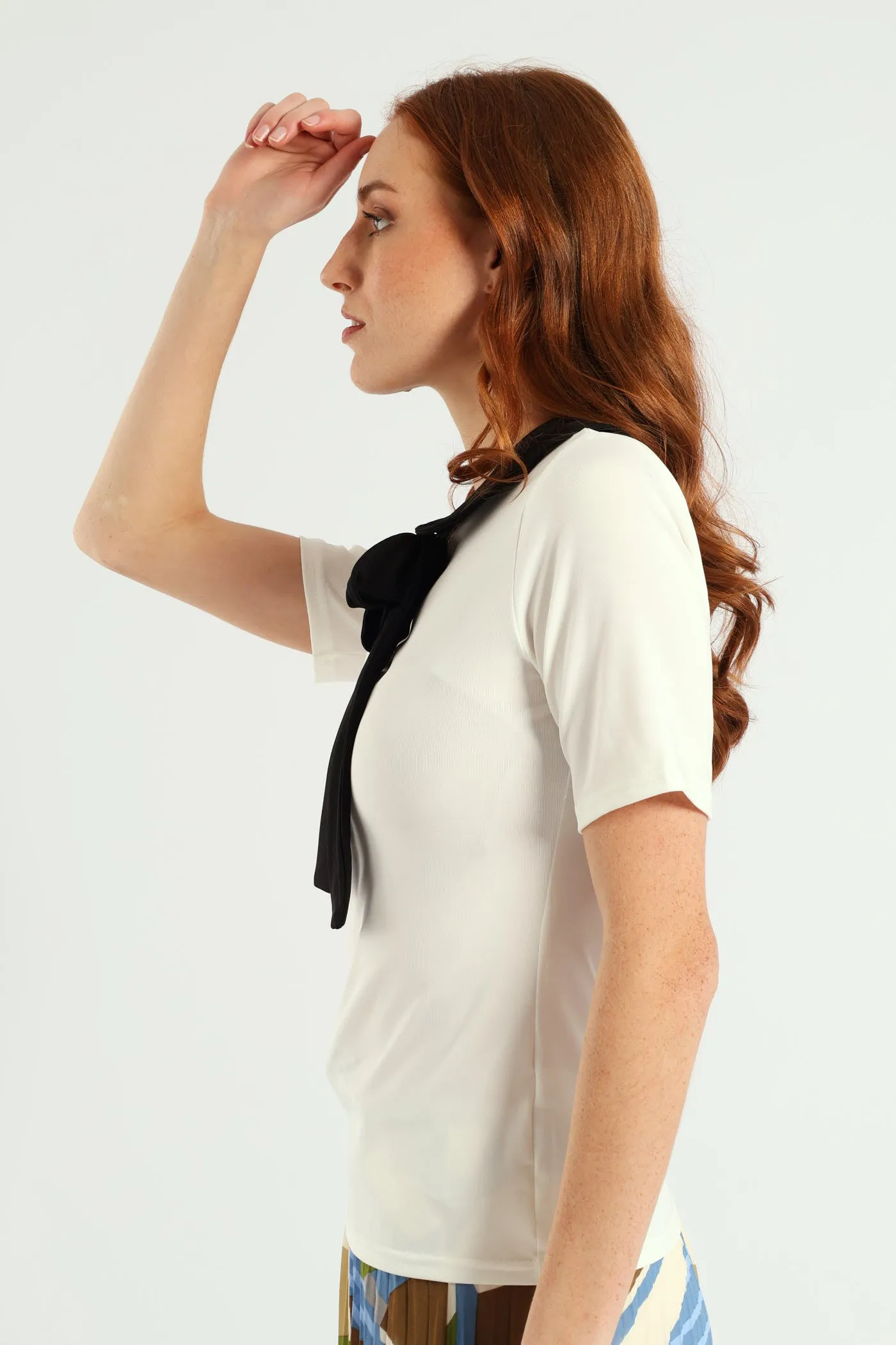 Peter Pan Tie Up Blouse - Cream/Black sold by Edgars product image thumbnail 3