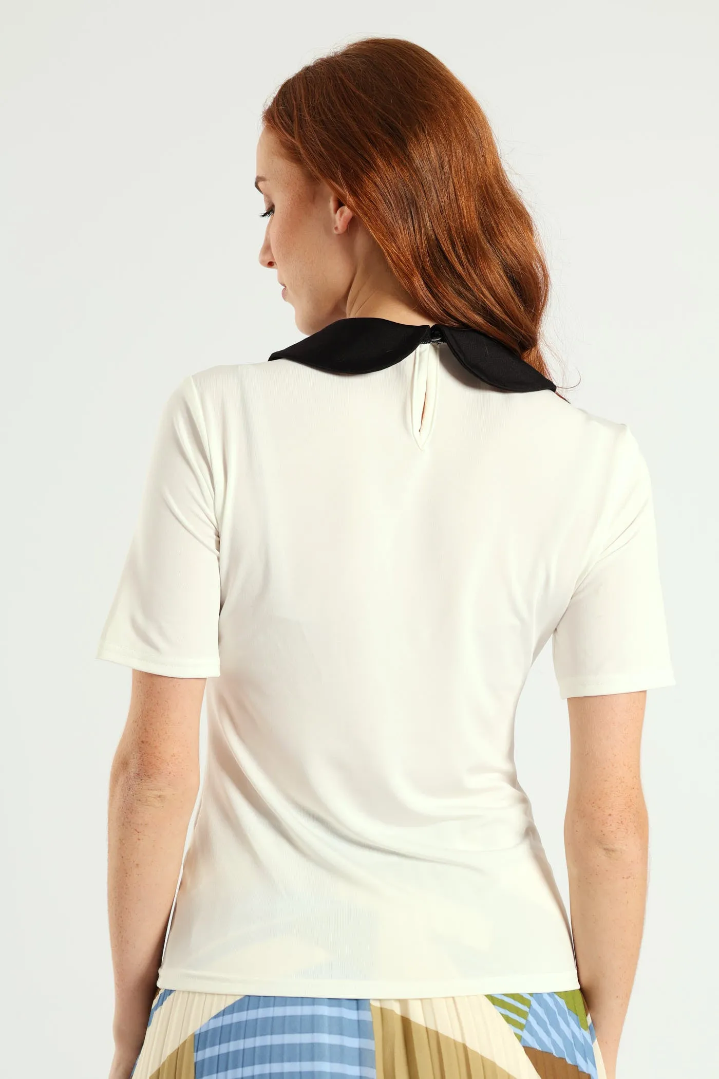 Peter Pan Tie Up Blouse - Cream/Black sold by Edgars product image thumbnail 4