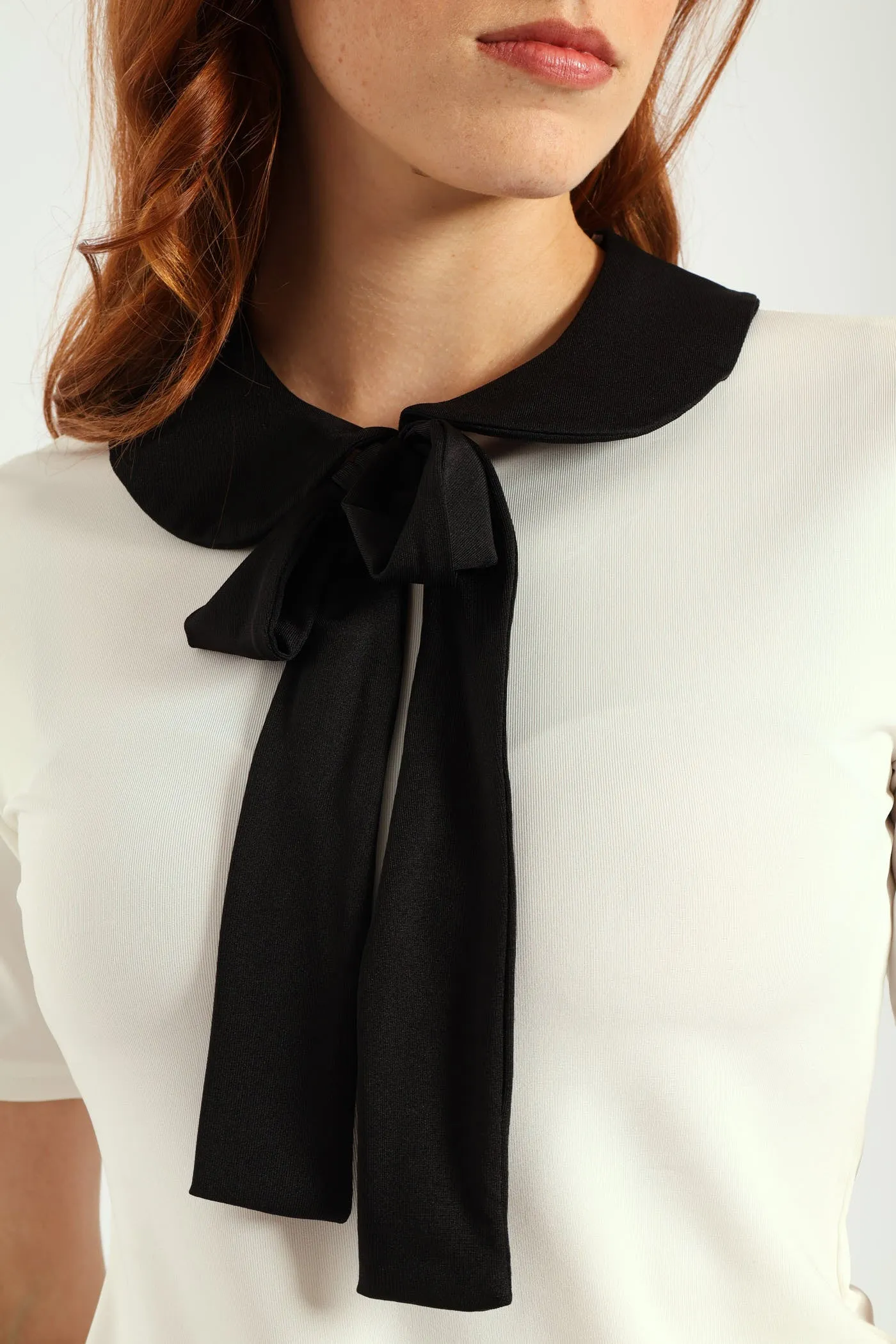 Peter Pan Tie Up Blouse - Cream/Black sold by Edgars product image thumbnail 2