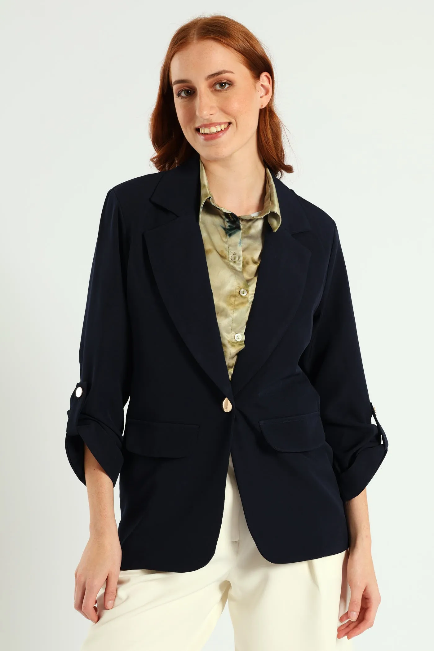 Turn Up Tab Blazer - Navy sold by Edgars