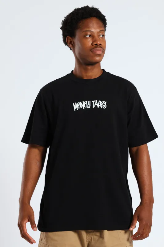 Money Talks Front & Back Print Tee - Black sold by Edgars