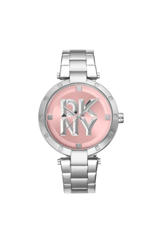 Logo Stainless Steel Case With Rose Gold Dial & Stainless Steel Bracelet - Silver sold by Edgars 