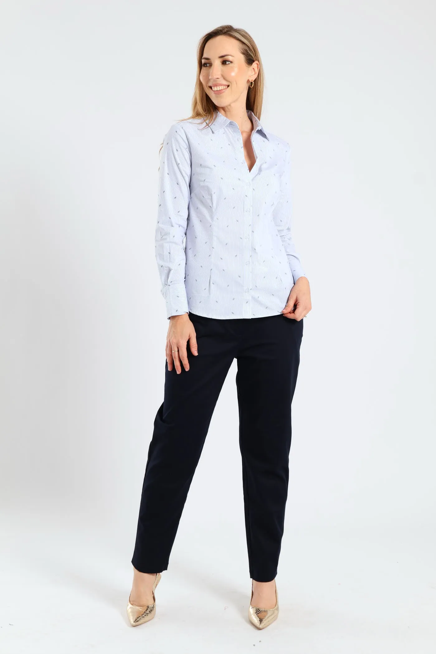 Classic Formal Stripe Geo Shirt - Light Blue sold by Edgars