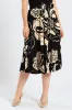 Floral Bold Pleated Midi Skirt - Black/Cream sold by Edgars