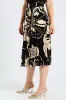 Floral Bold Pleated Midi Skirt - Black/Cream sold by Edgars
