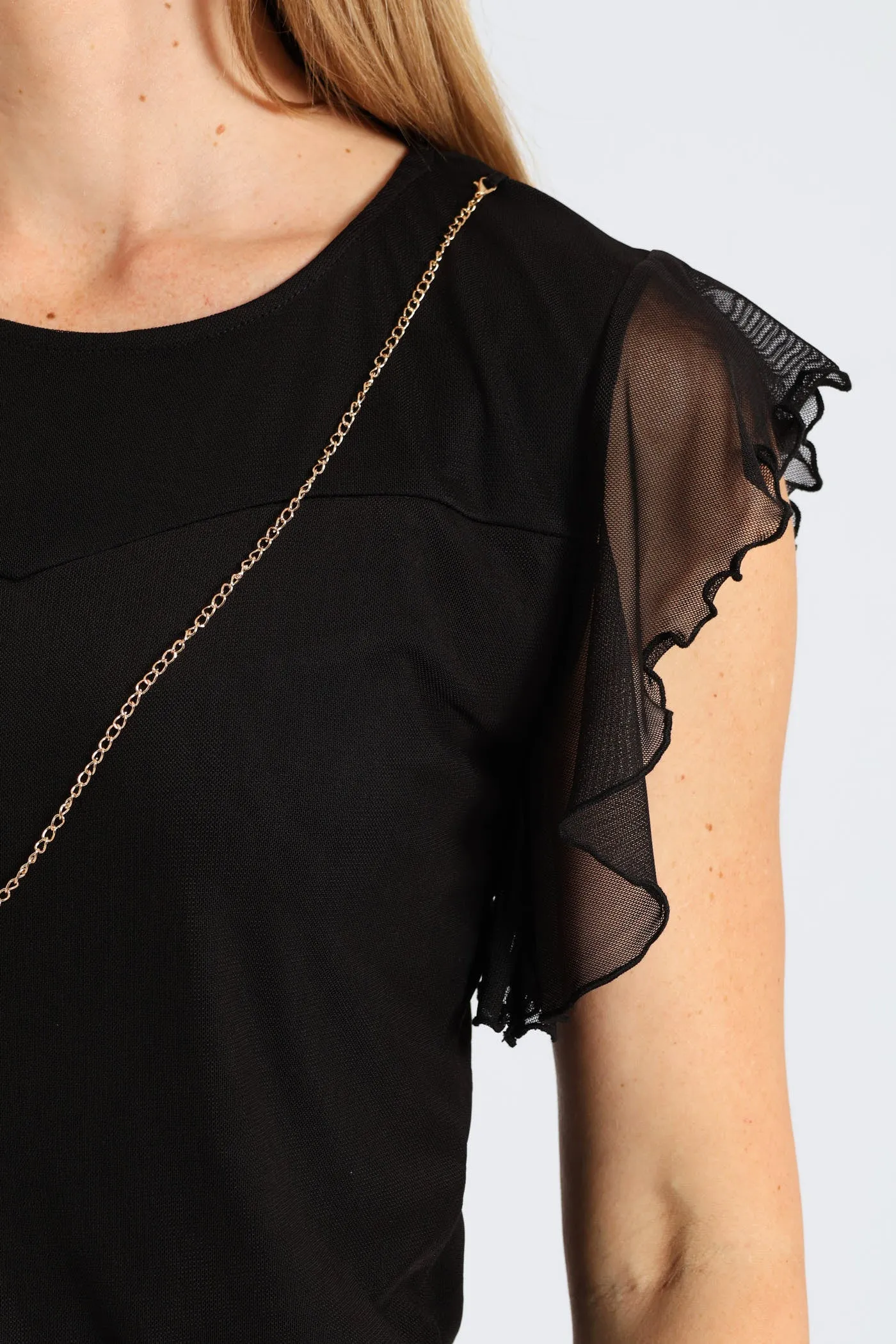 Flutter Sleeve Mesh Blouse - Black sold by Edgars product image thumbnail 2