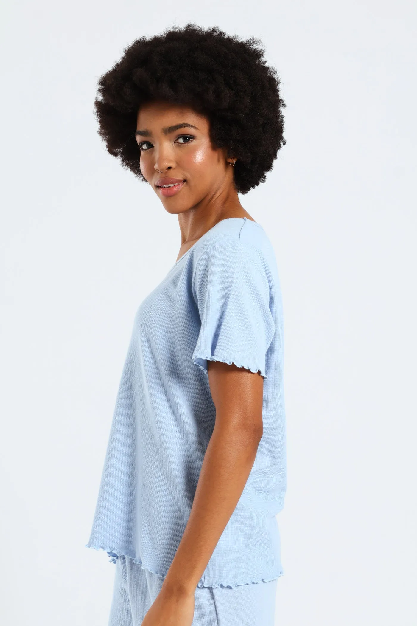 Waffle Knit Top - Blue sold by Edgars product image thumbnail 3