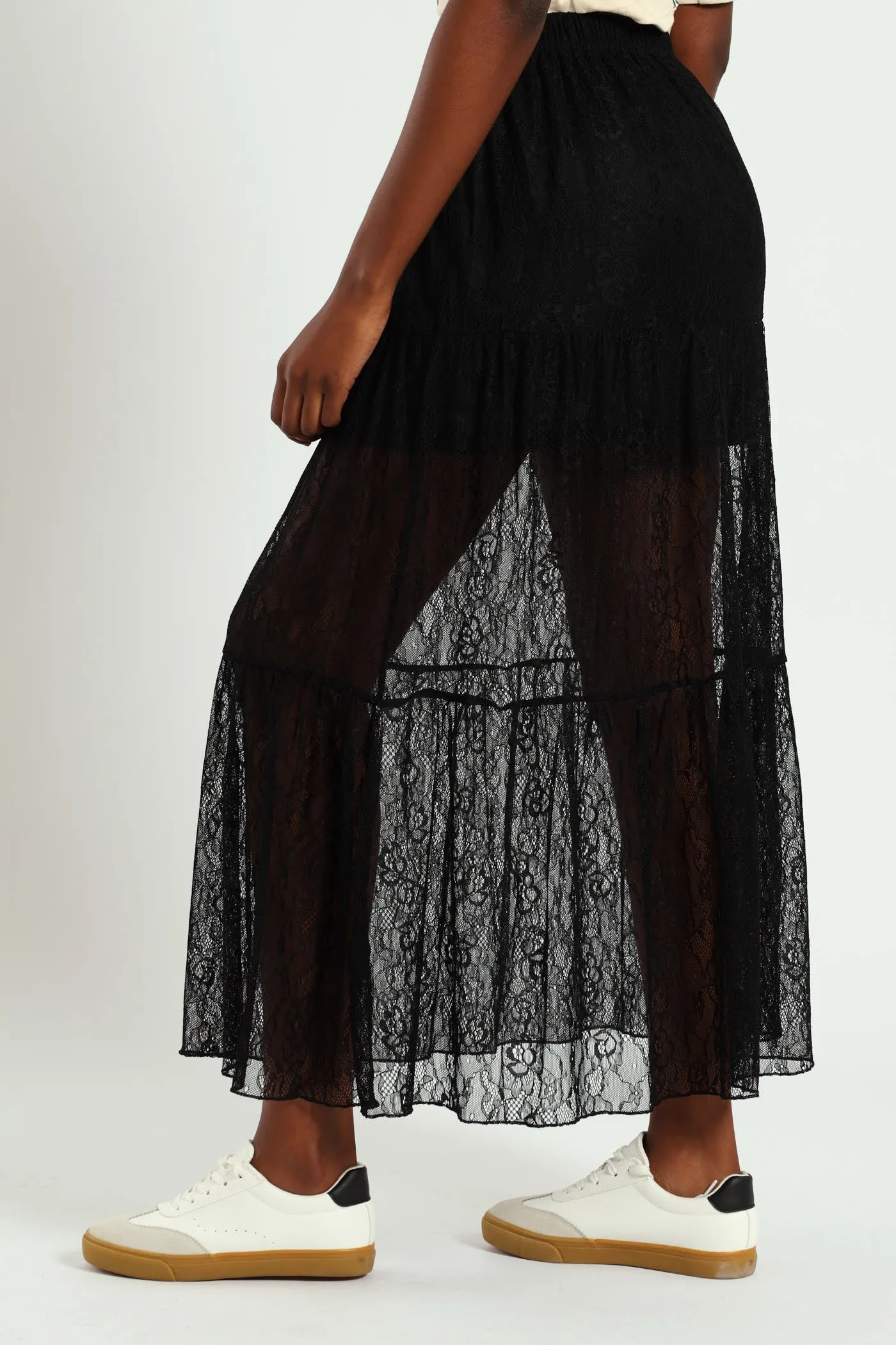 Tiered Lace Maxi Skirt - Black sold by Edgars product image thumbnail 2