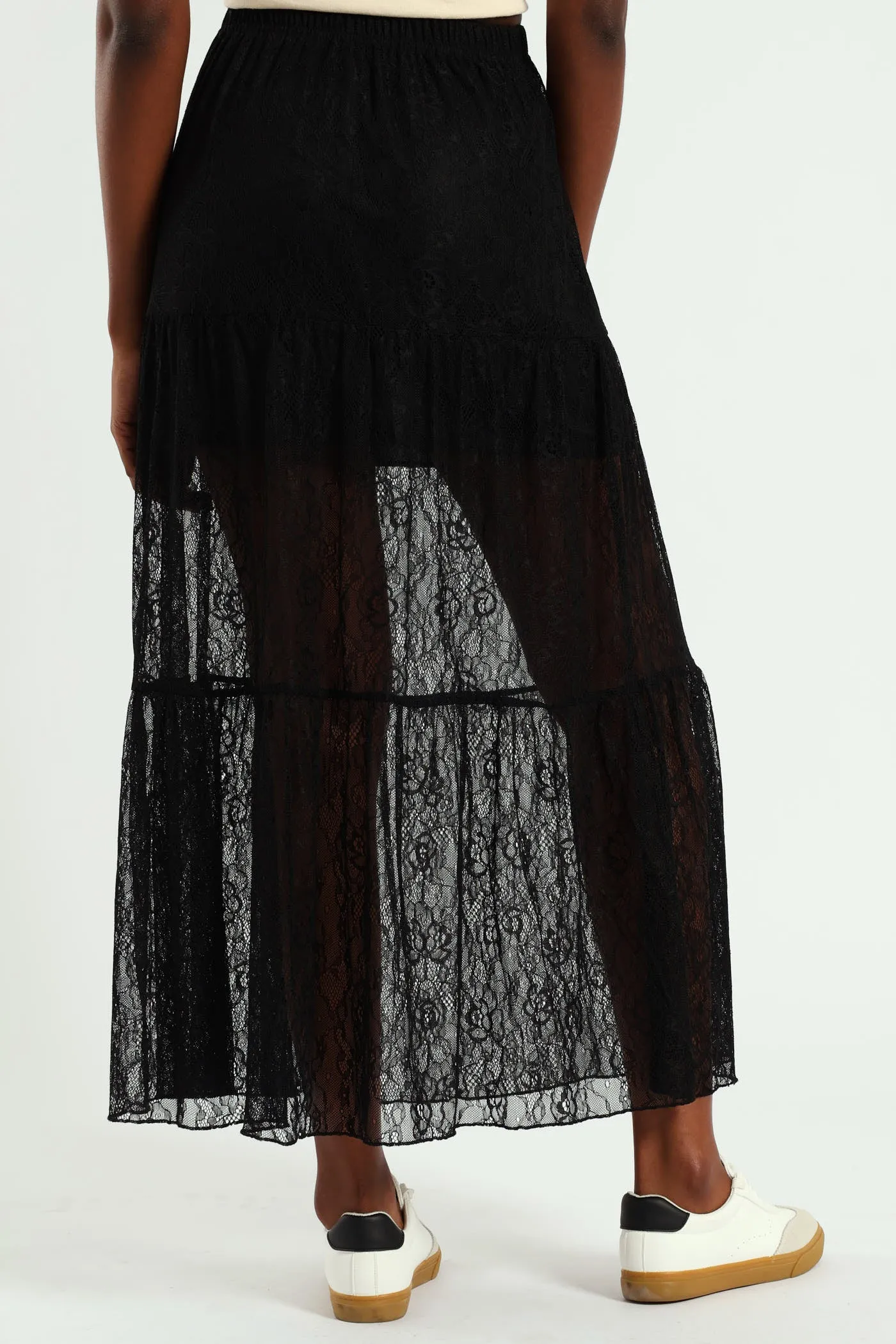 Tiered Lace Maxi Skirt - Black sold by Edgars product image thumbnail 3