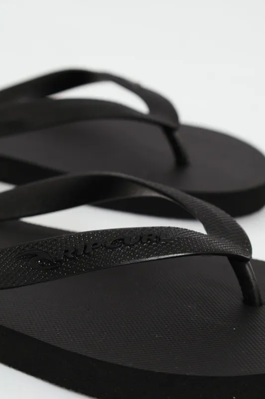 Logo Bloom Open Toe Flip Flop - Black sold by Edgars 