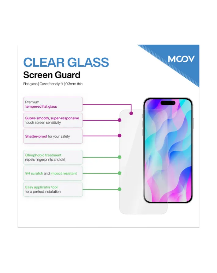 Moov Clear Glass Screen Guard for iPhone 16 Plus|15 Plus sold by Edgars product image thumbnail 2