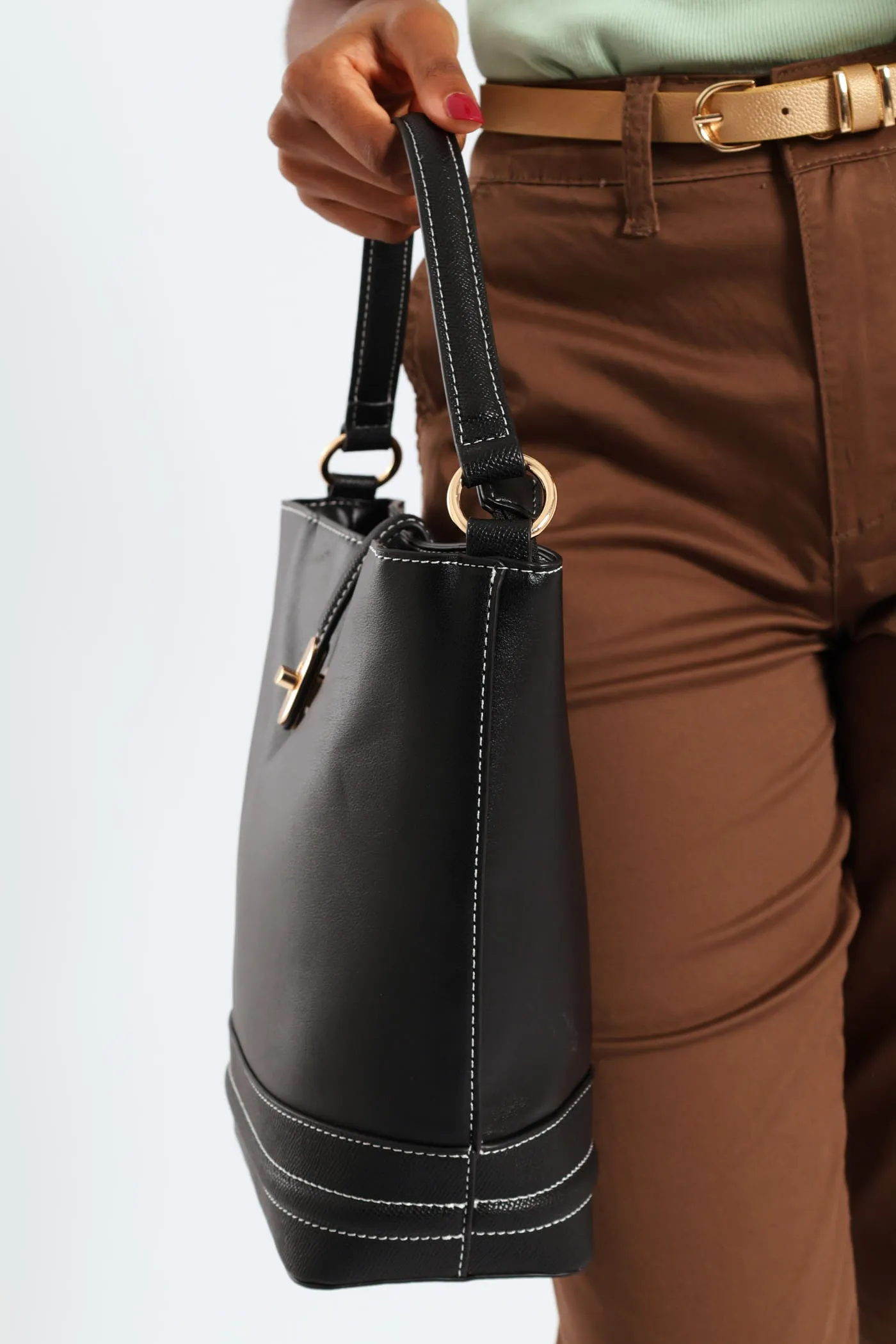 Top Handle Bucket Crossbody Bag - Black sold by Edgars product image thumbnail 3