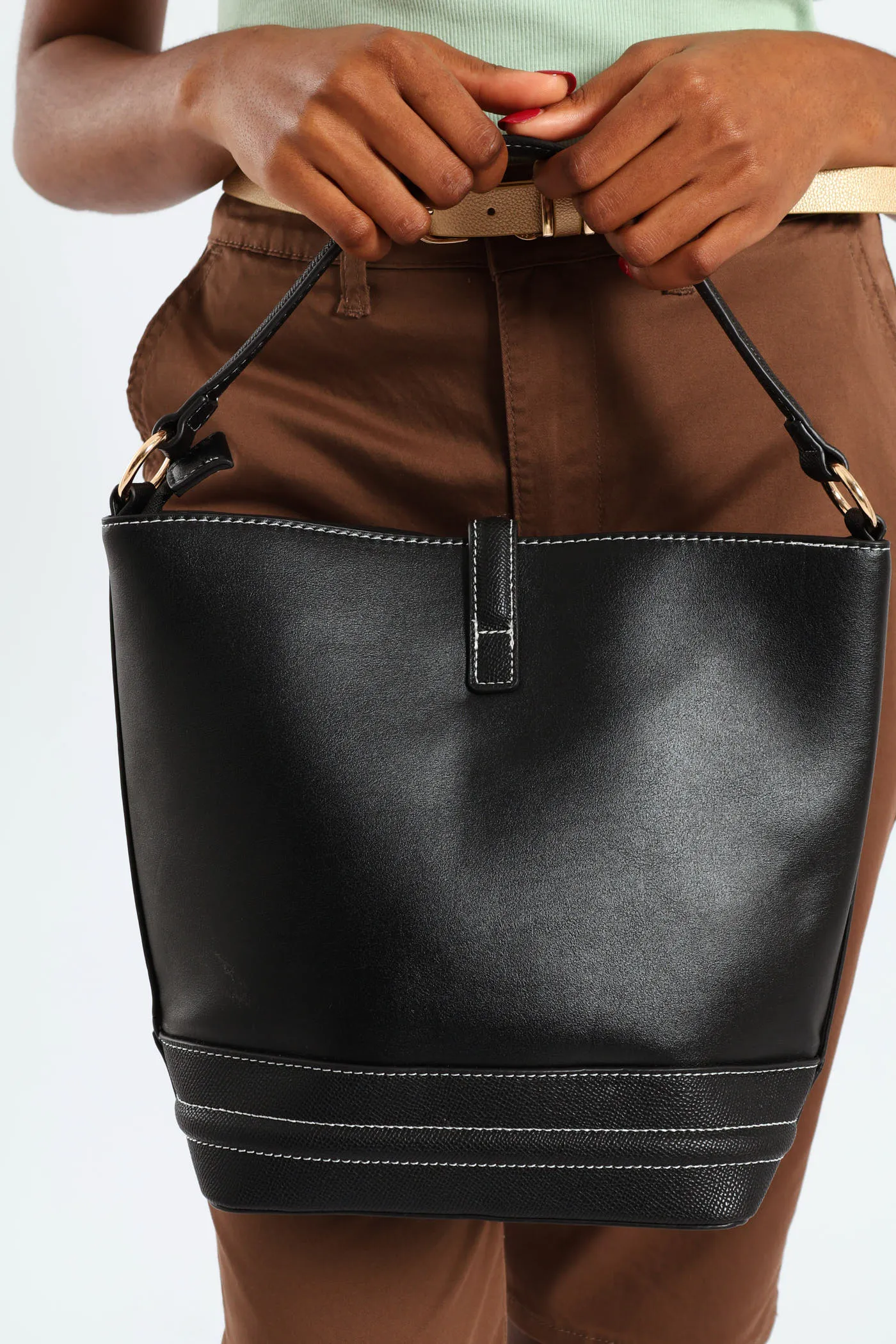 Top Handle Bucket Crossbody Bag - Black sold by Edgars product image thumbnail 4