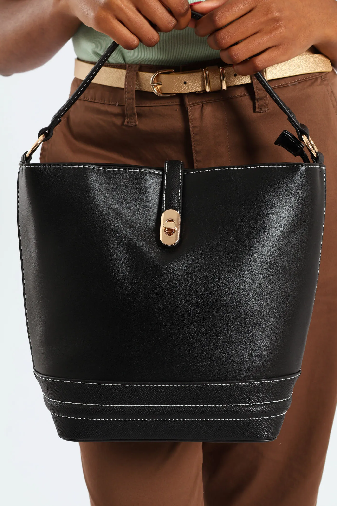 Top Handle Bucket Crossbody Bag - Black sold by Edgars product image thumbnail 2