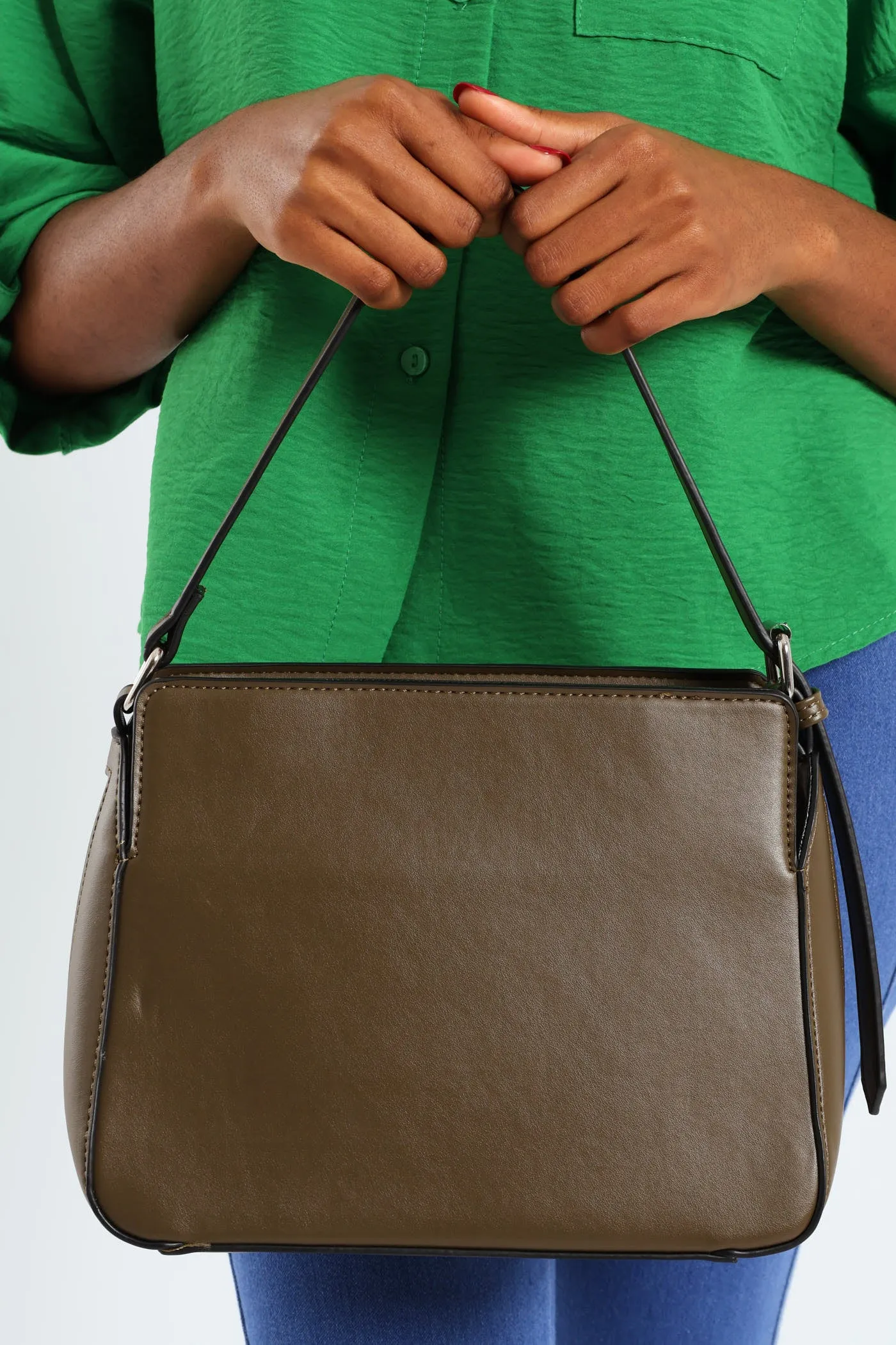 Magnetic Closure Shoulder Bag - Fatigue sold by Edgars
