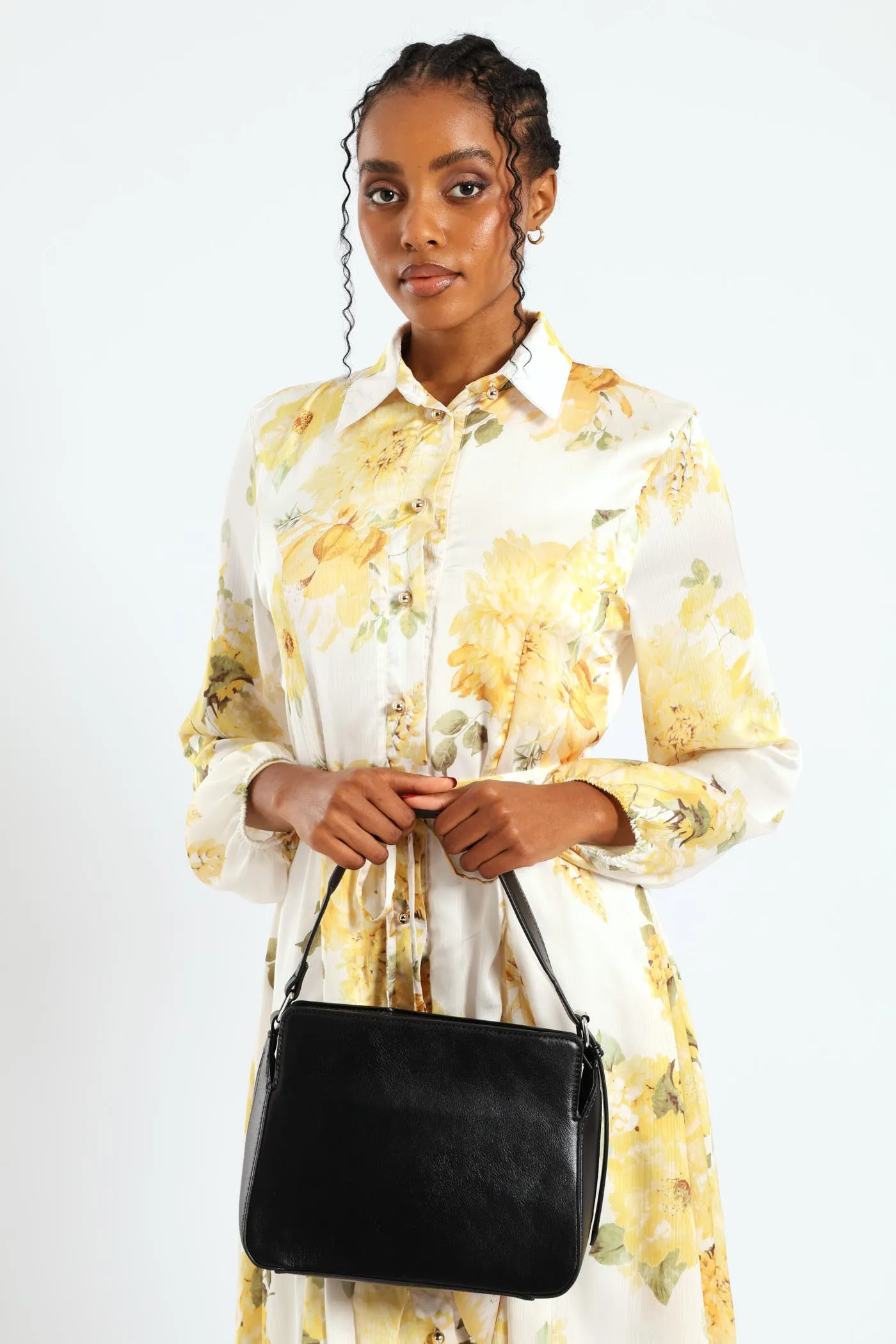 Magnetic Closure Shoulder Bag - Black sold by Edgars