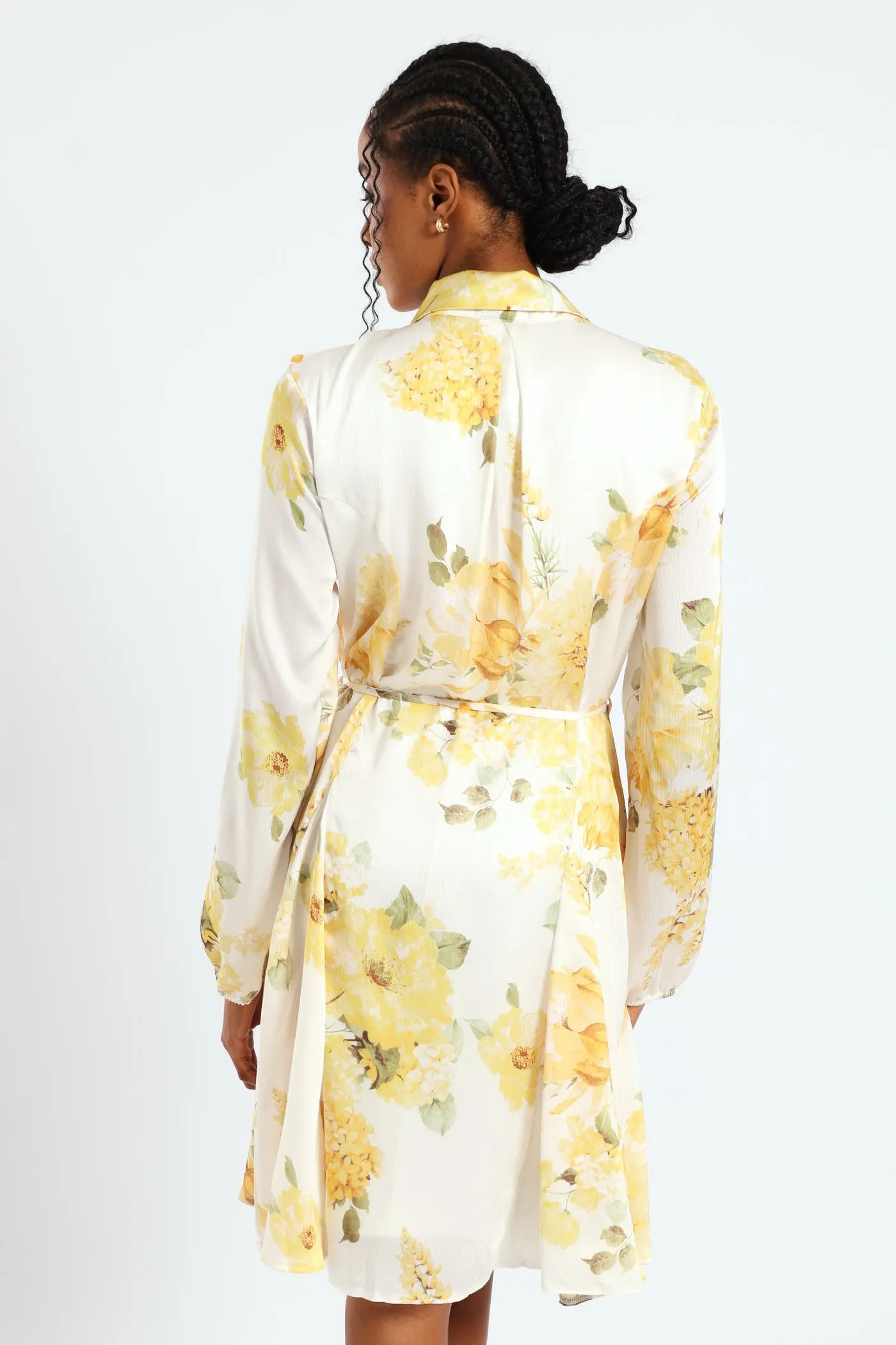 Button Through Belted Godet Tea Dress - Cream sold by Edgars product image thumbnail 4