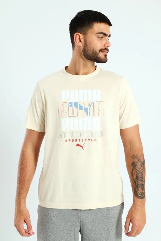 Stacked Graphic Tee - Cream sold by Edgars 