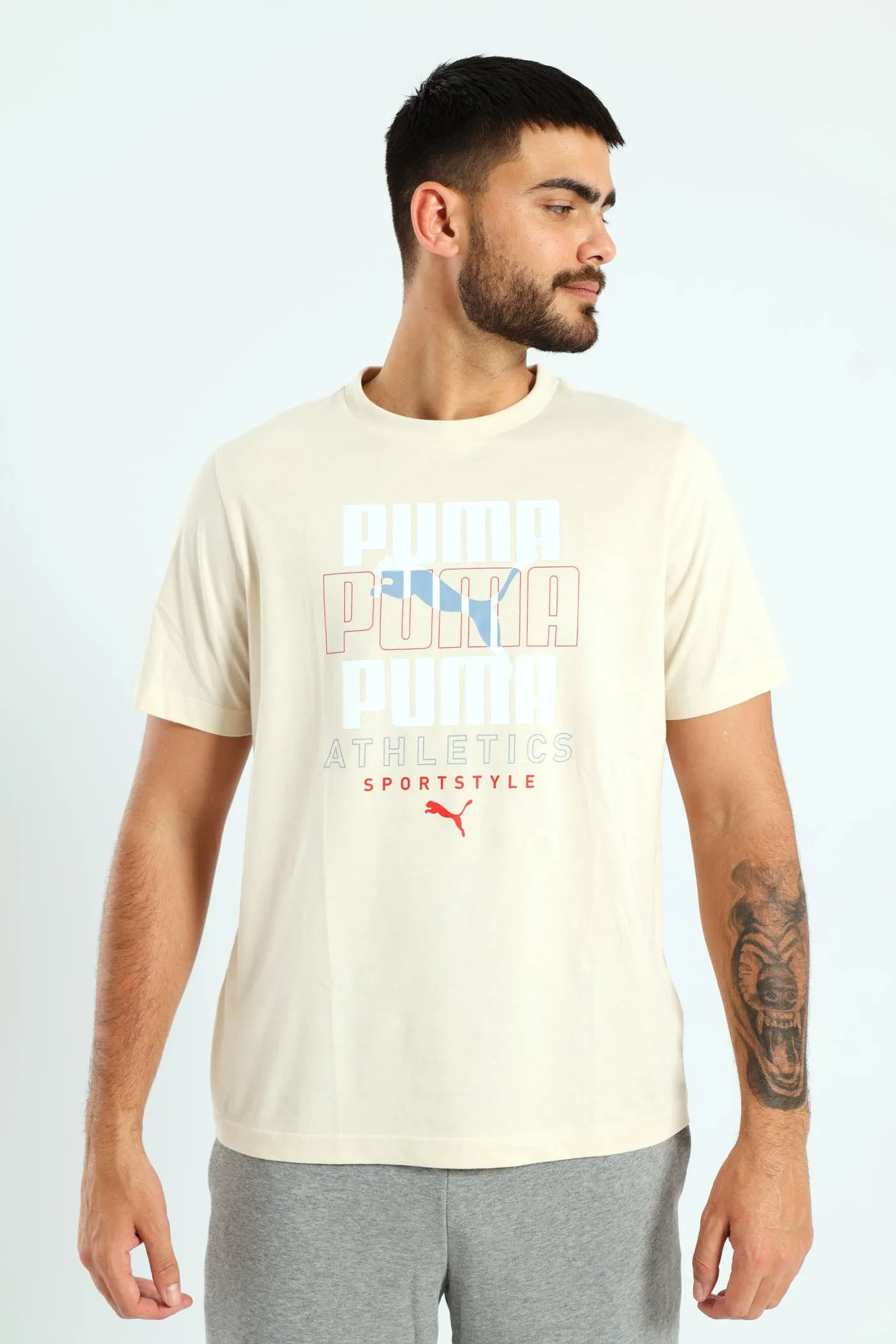 Stacked Graphic Tee - Cream sold by Edgars