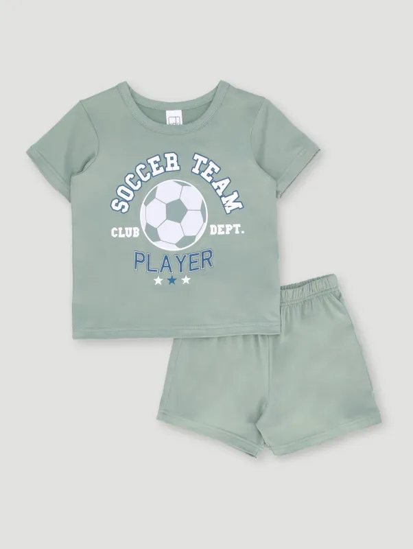 Pre-Boys Soccer Sleep Set - Green sold by Edgars
