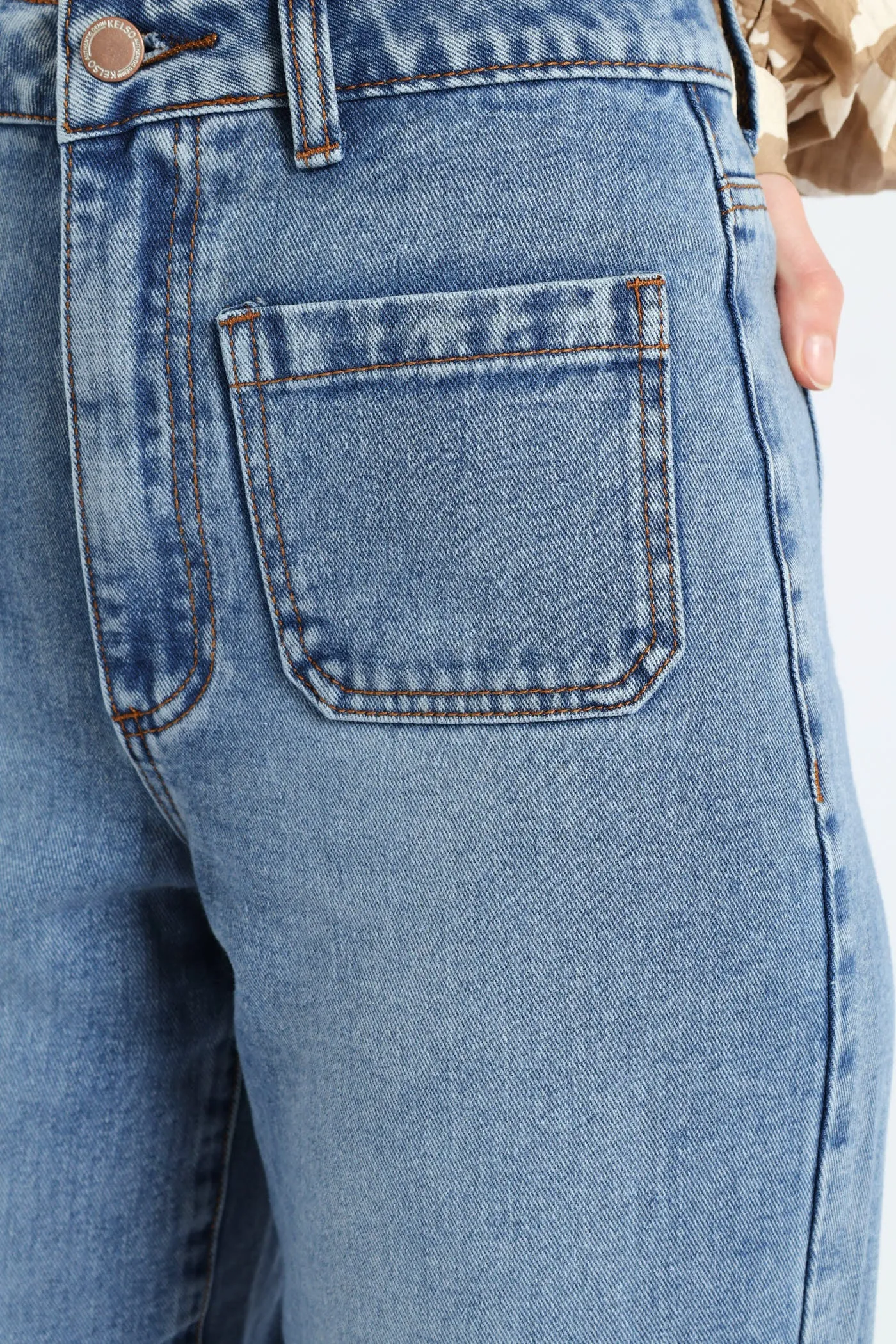 Wide Hem Cropped Wide Leg Denim - Mid Wash sold by Edgars product image thumbnail 4