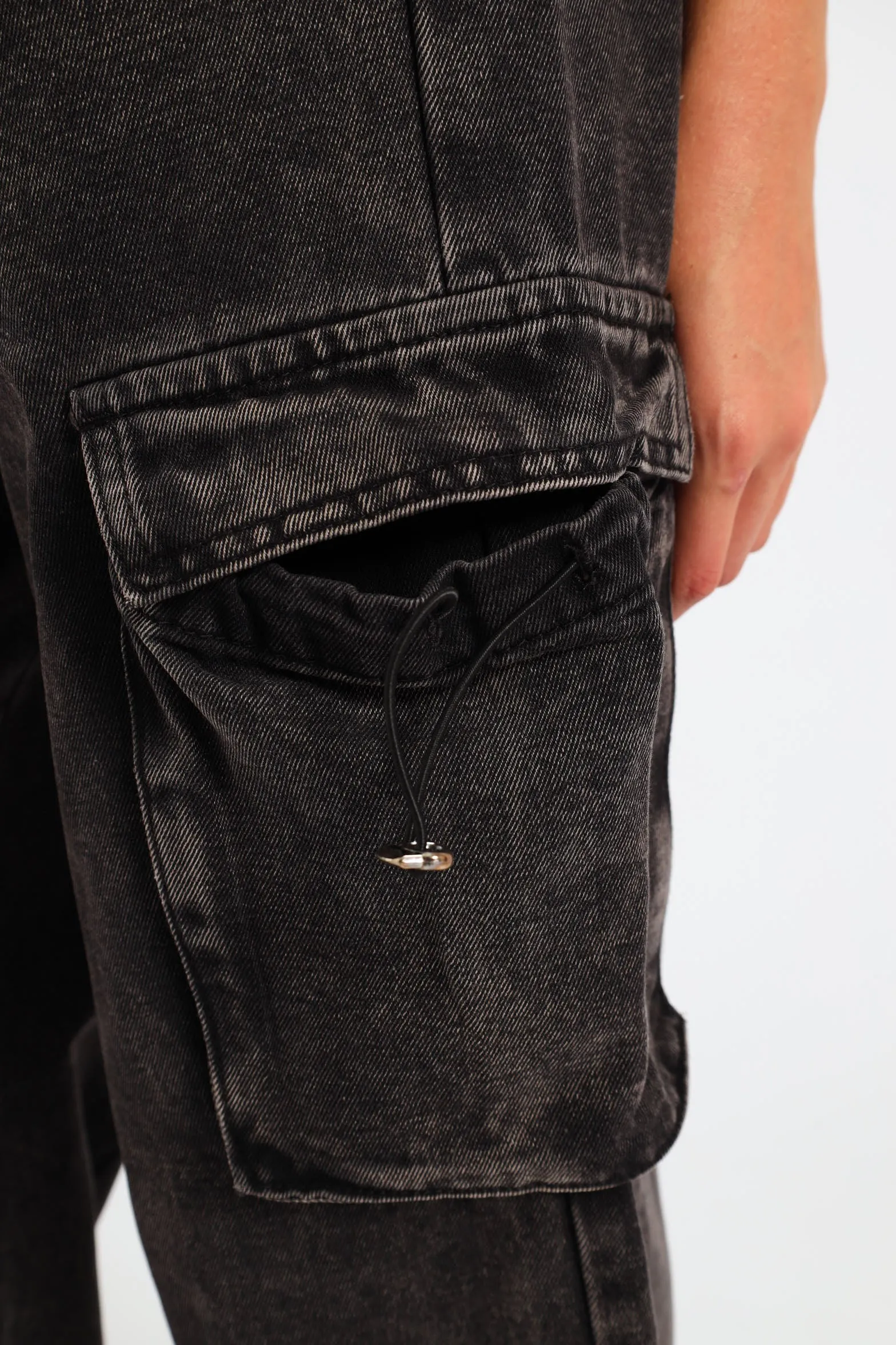 Girls Pull On Cargo Denim - Charcoal sold by Edgars product image thumbnail 4