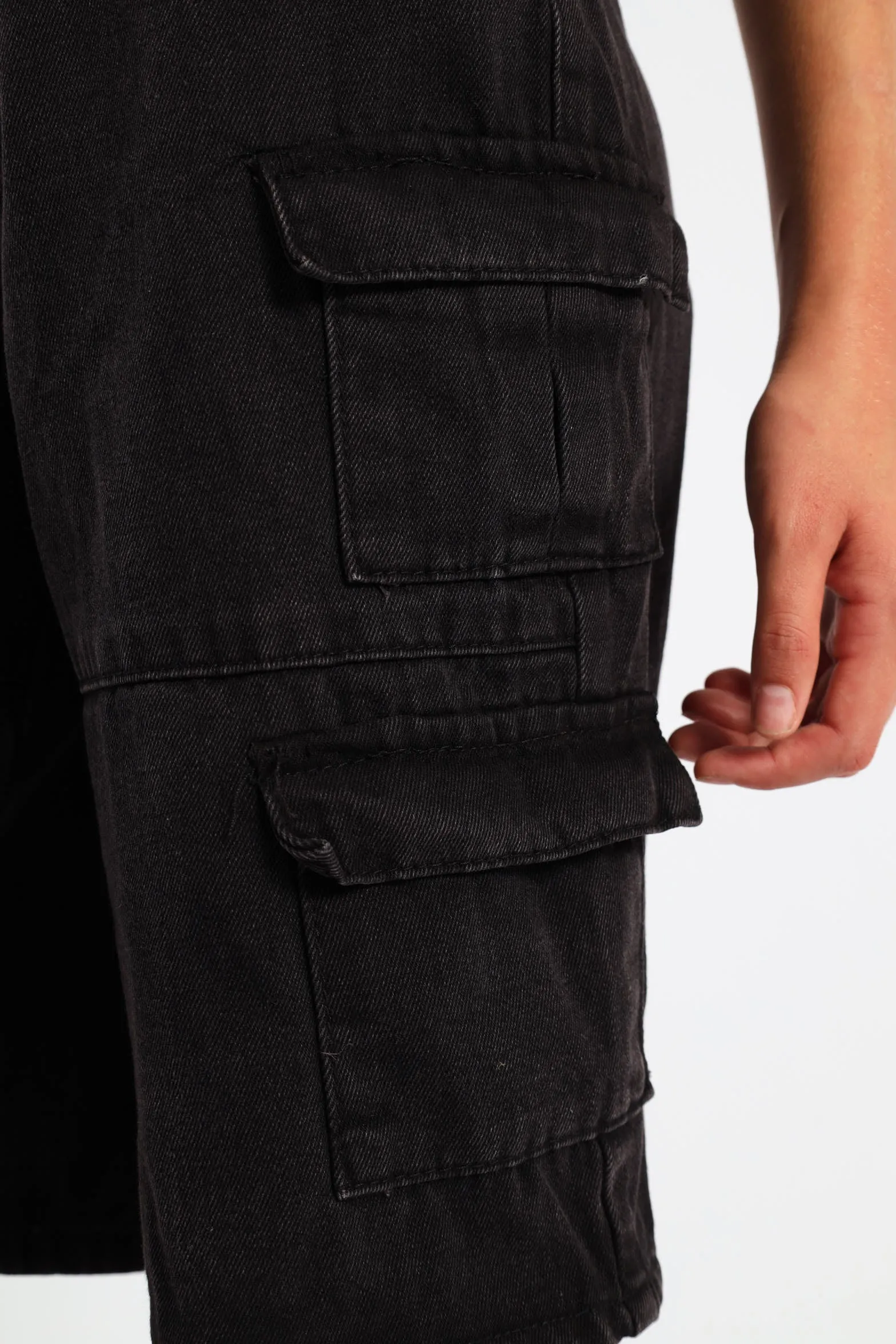 Girls Cargo Denim Jorts - Black sold by Edgars product image thumbnail 5