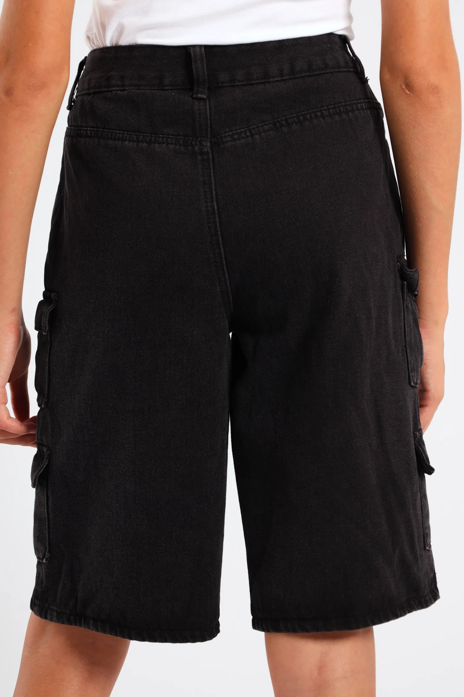 Girls Cargo Denim Jorts - Black sold by Edgars product image thumbnail 4