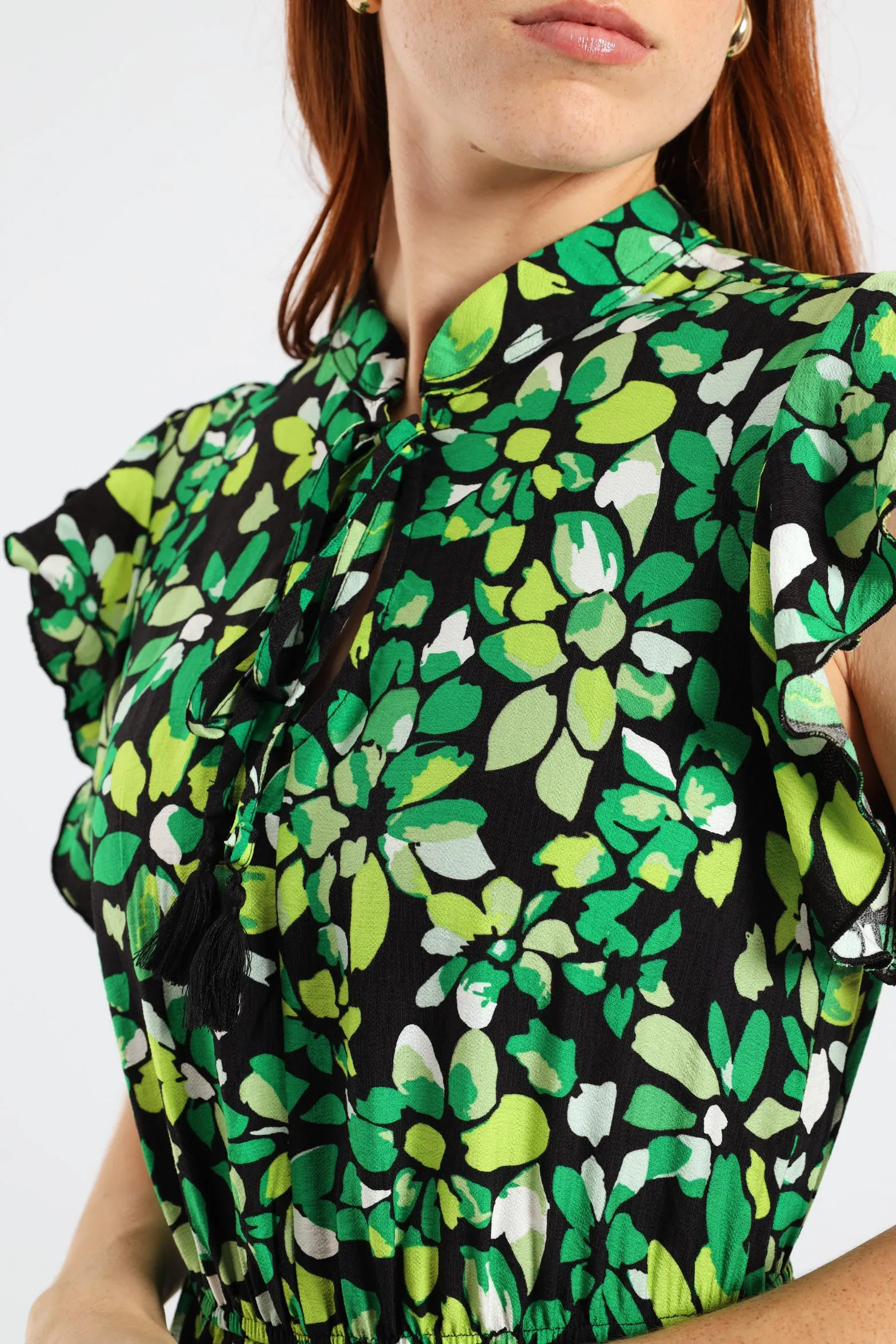 Frilly Waisted Leaf Print Mini Dress - Multi sold by Edgars product image thumbnail 5