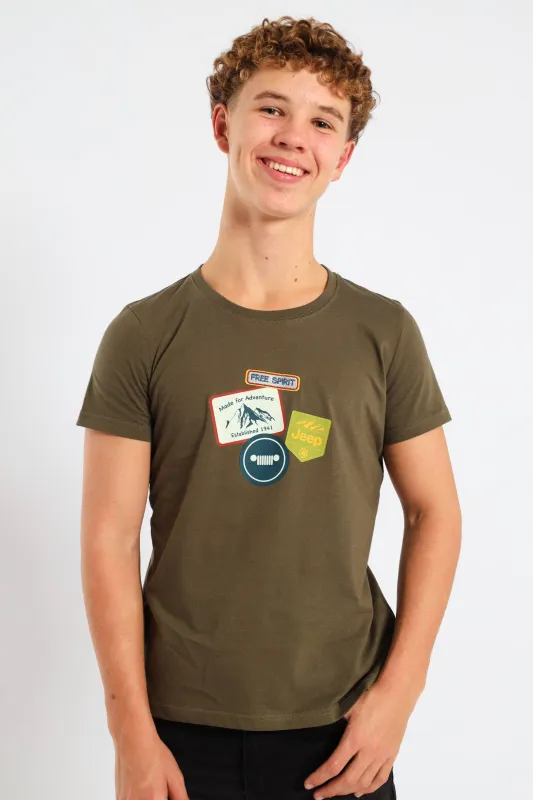 Boys Free Spirit Tee - Fatigue sold by Edgars