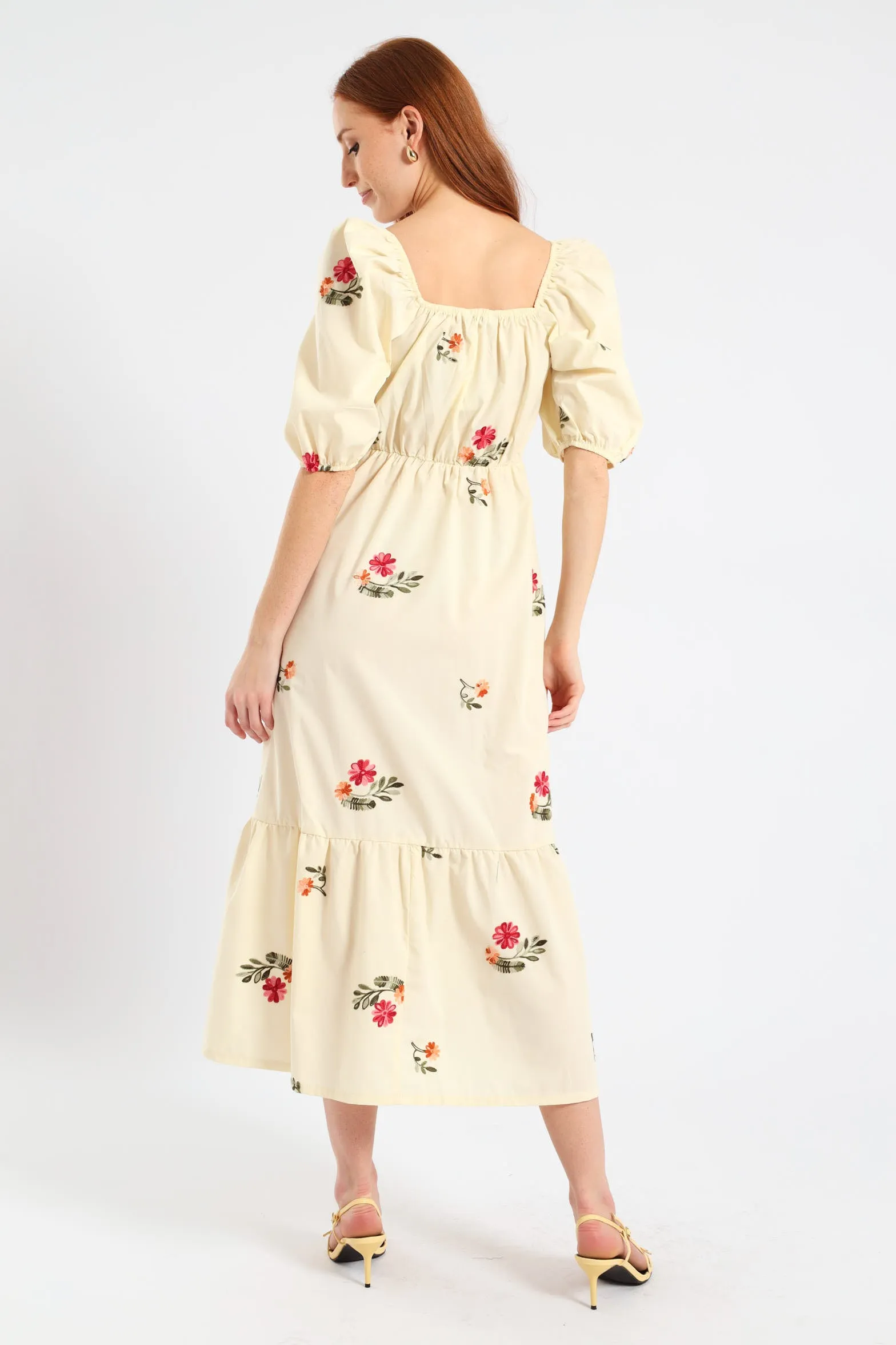 Ruched Tiered Midi Dress - Cream sold by Edgars product image thumbnail 2