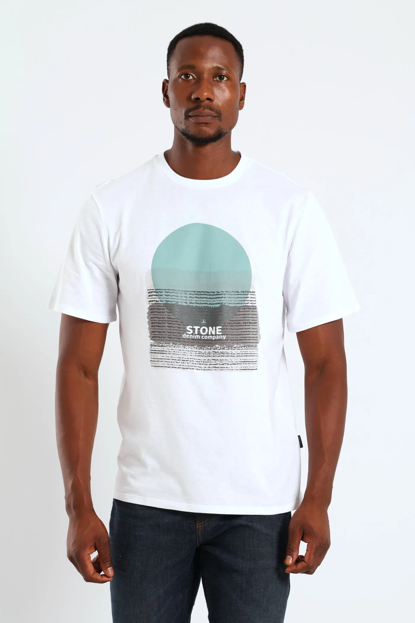 Gouache Landscape Tee - White sold by Edgars