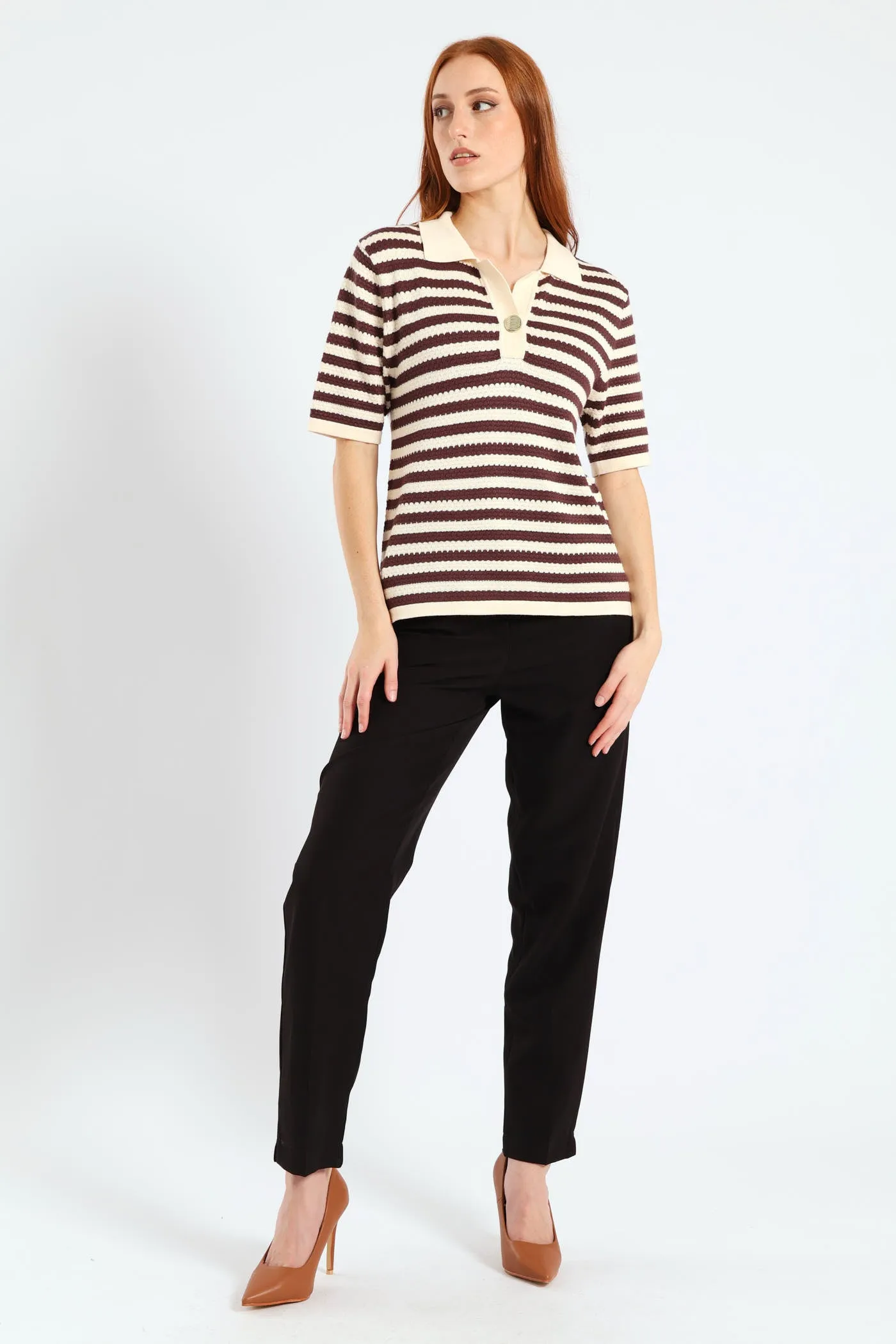 Short Sleeve Monochrome Golfer - Chocolate sold by Edgars product image thumbnail 3