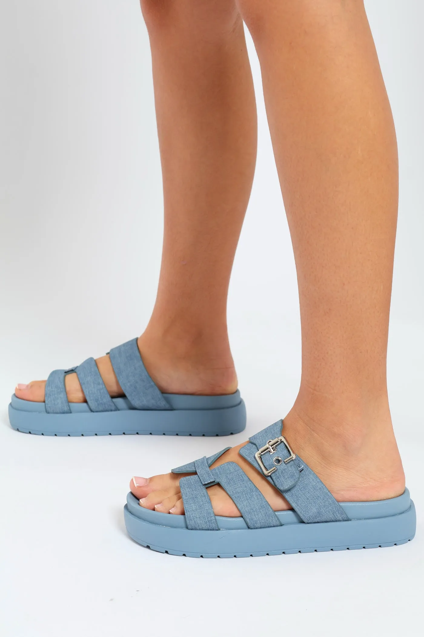 Flatform Buckle Detail H-Mule Sandal - Denim sold by Edgars product image thumbnail 3