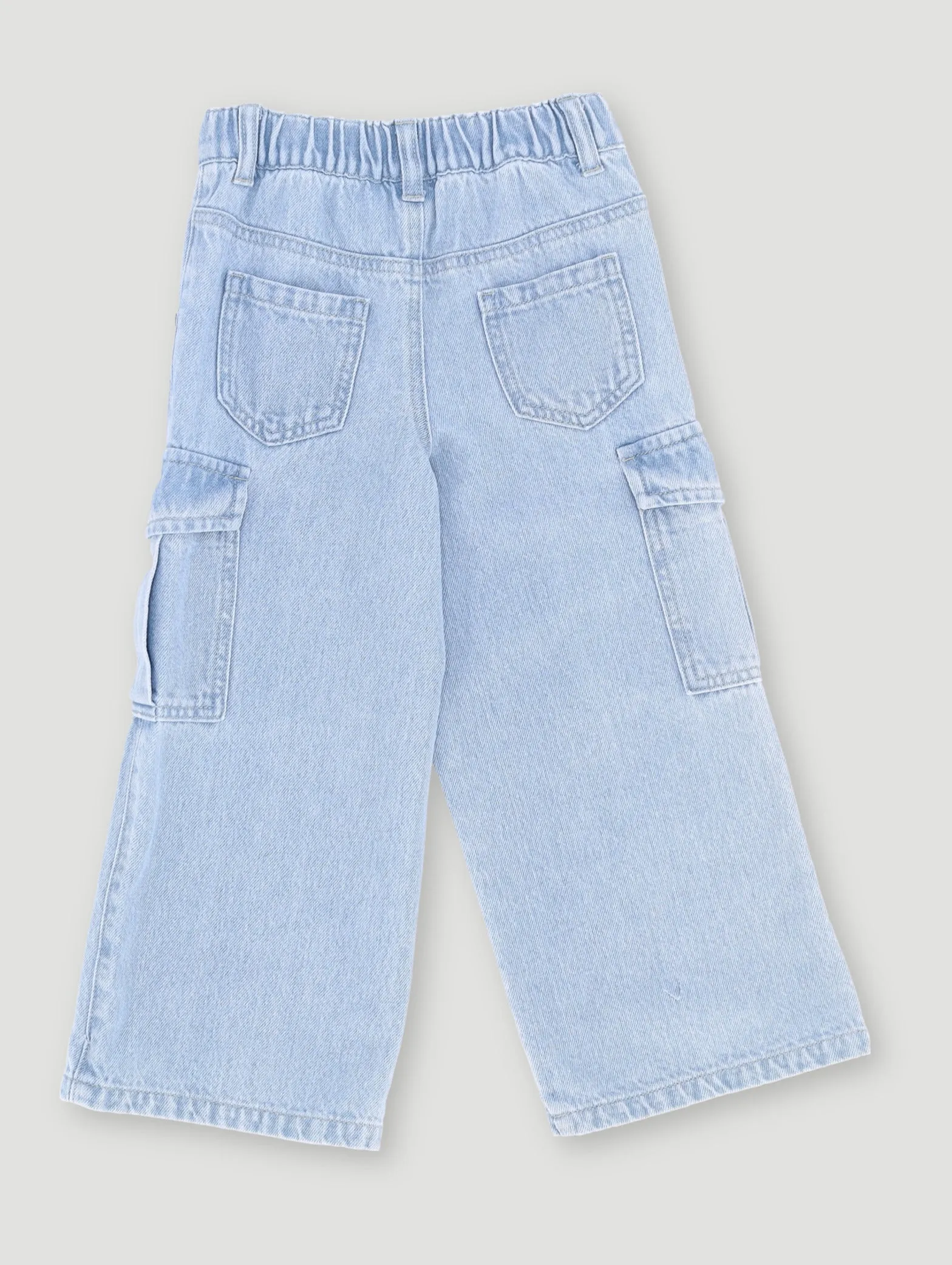 Pre-Girls Wide Leg Cargo Denim - Light Blue sold by Edgars product image thumbnail 2