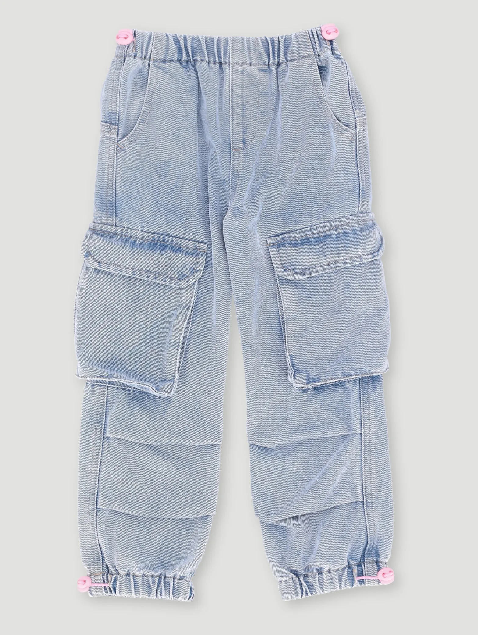 Pre-Girls Cargo Jogger Denim - Mid Blue sold by Edgars