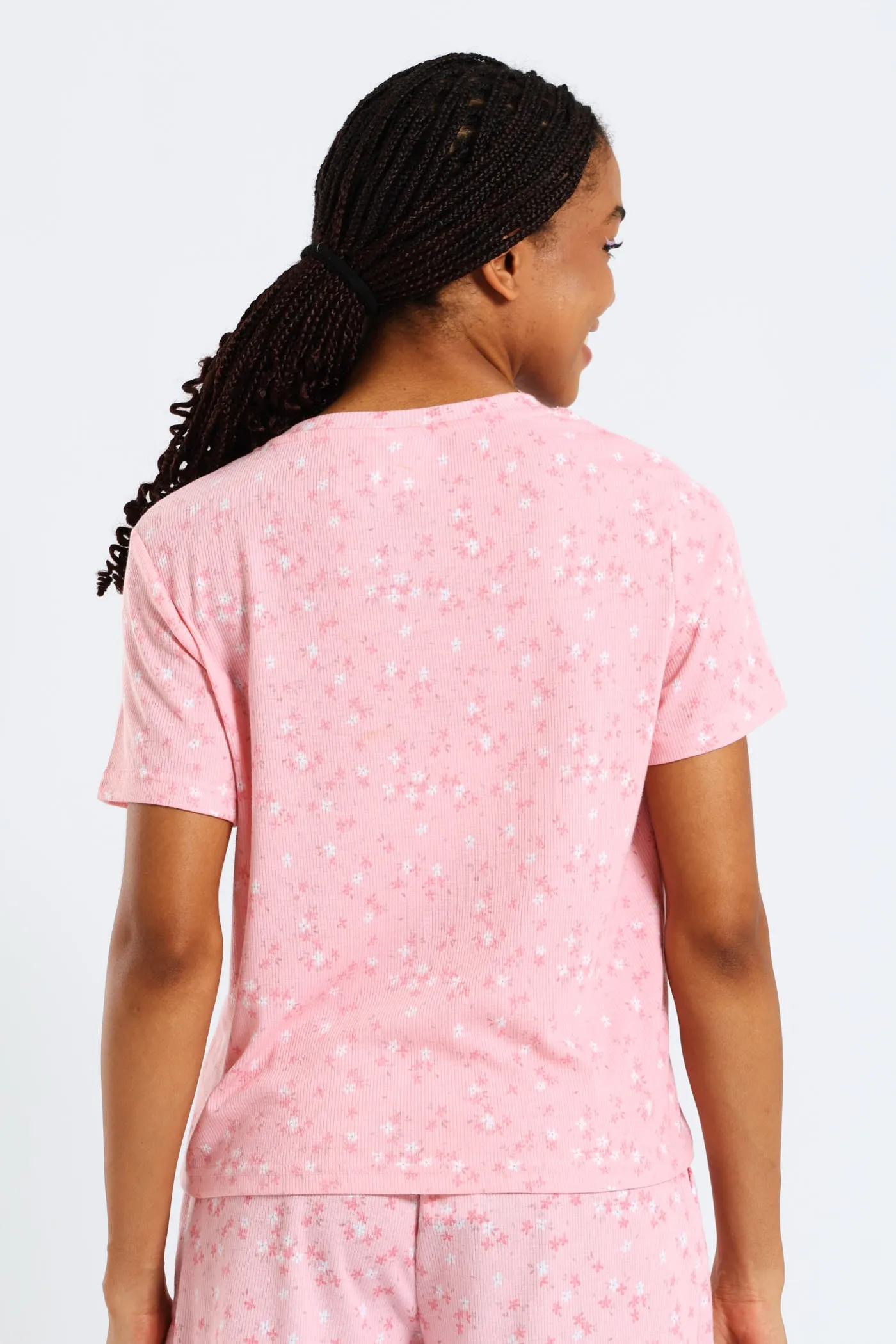 Rib Knit Ditsy Tee - Pink sold by Edgars product image thumbnail 3