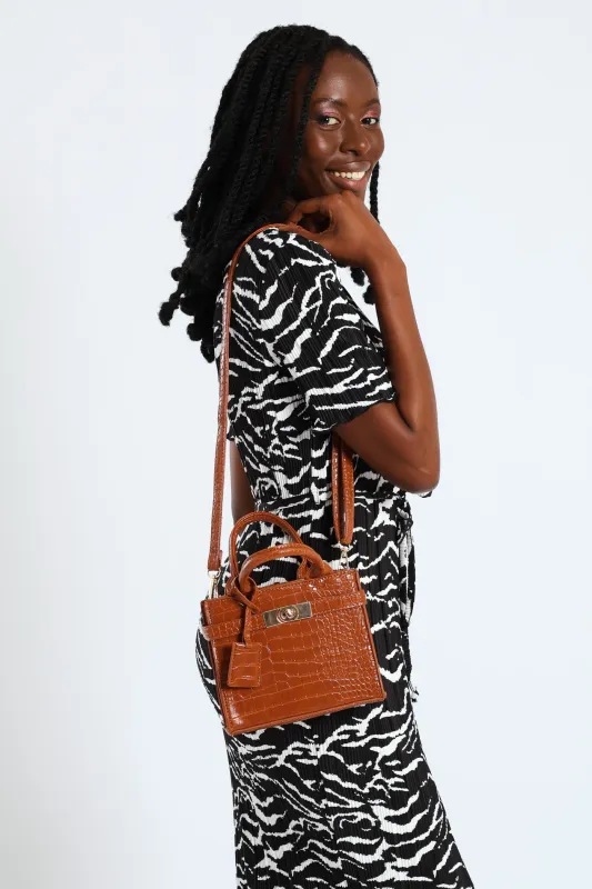 Updated Lock Charm Tote Bag - Tan sold by Edgars