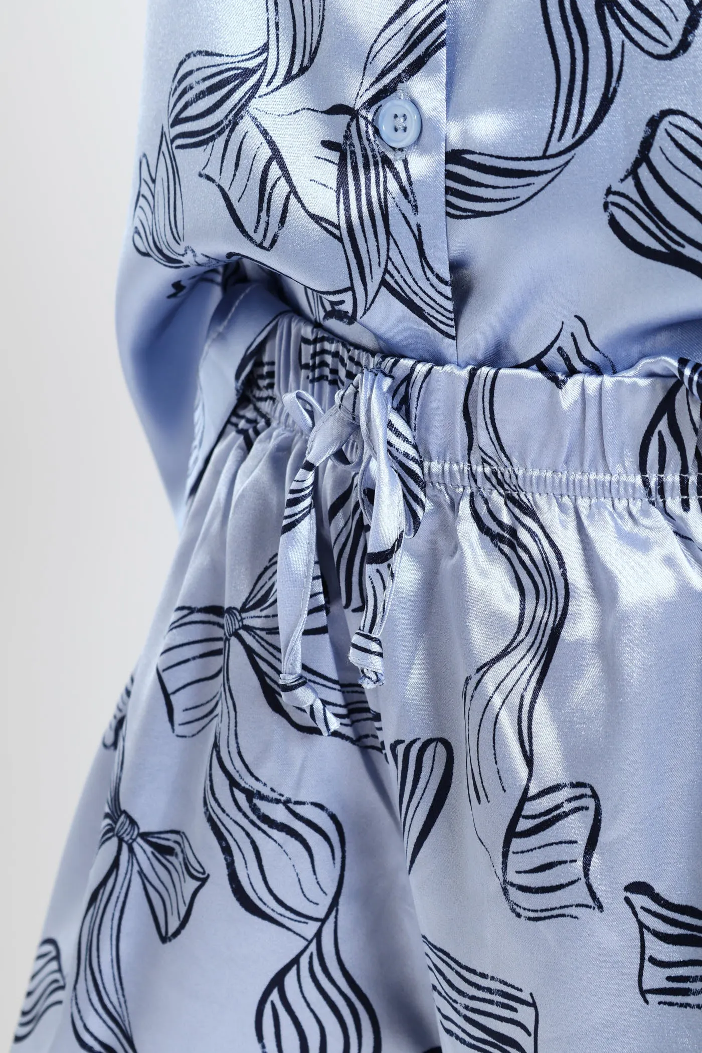 Bow Button Through & Short Set - Blue sold by Edgars product image thumbnail 2