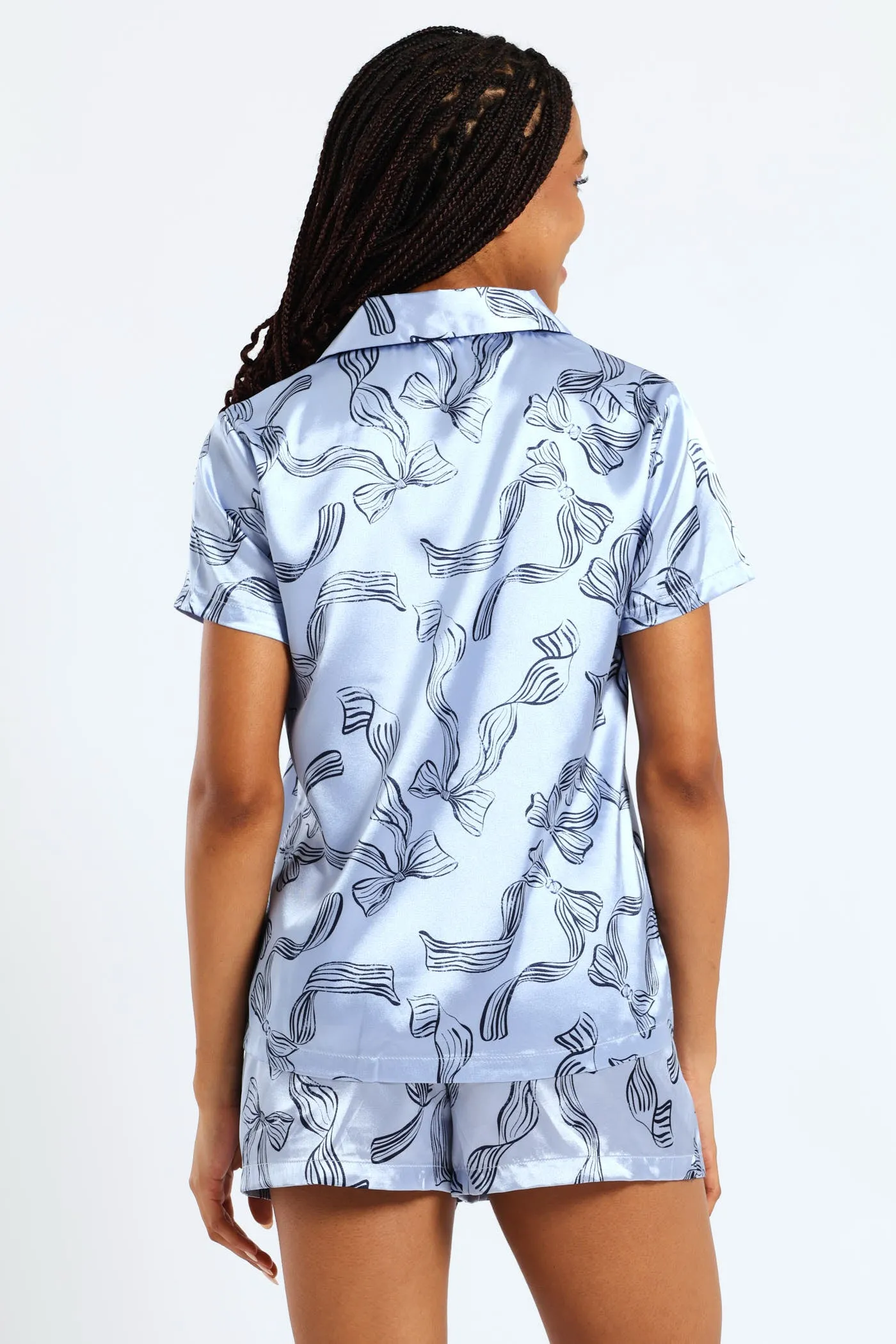 Bow Button Through & Short Set - Blue sold by Edgars product image thumbnail 5