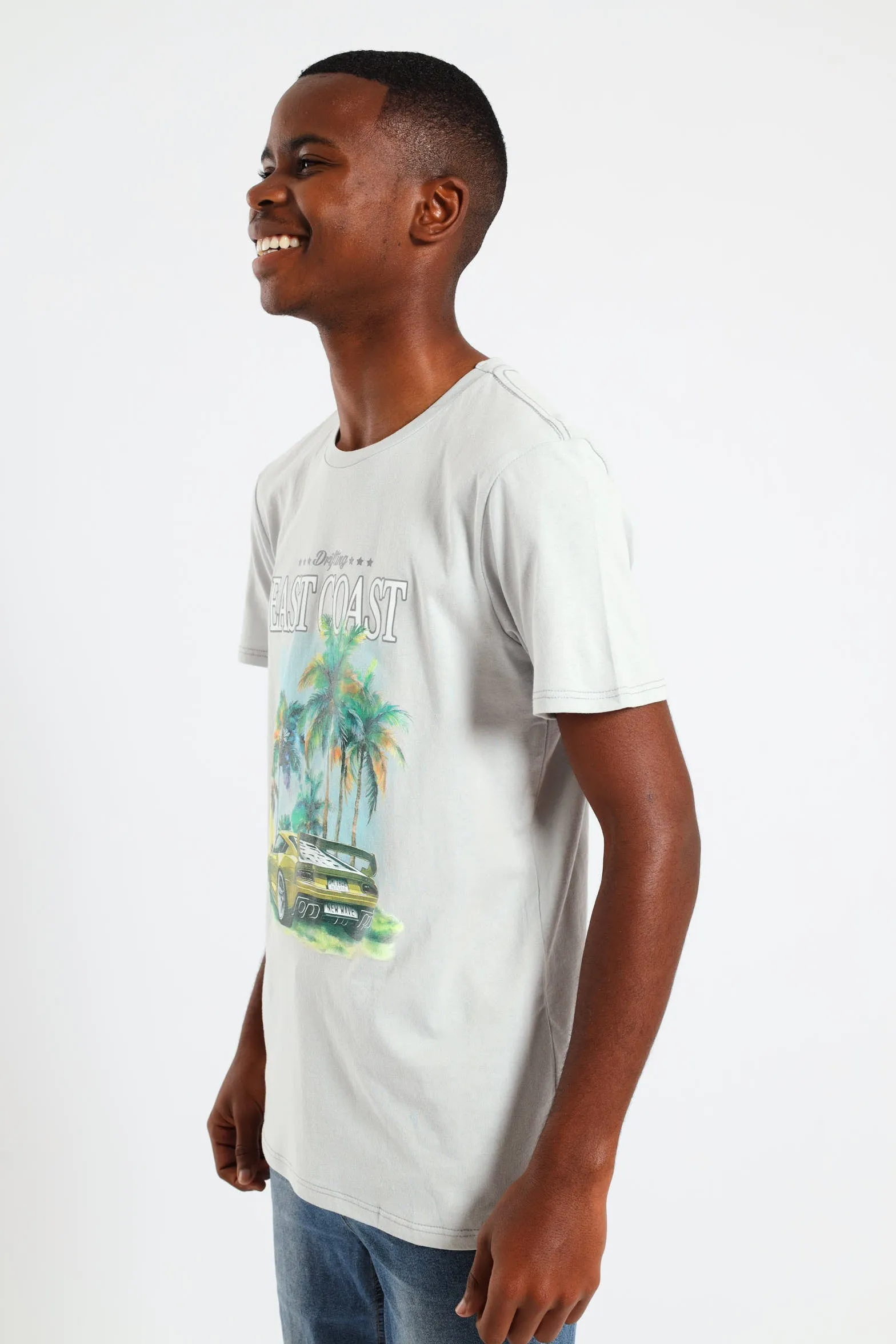 Boys Racing Car Printed Tee - Ice Grey sold by Edgars product image thumbnail 3