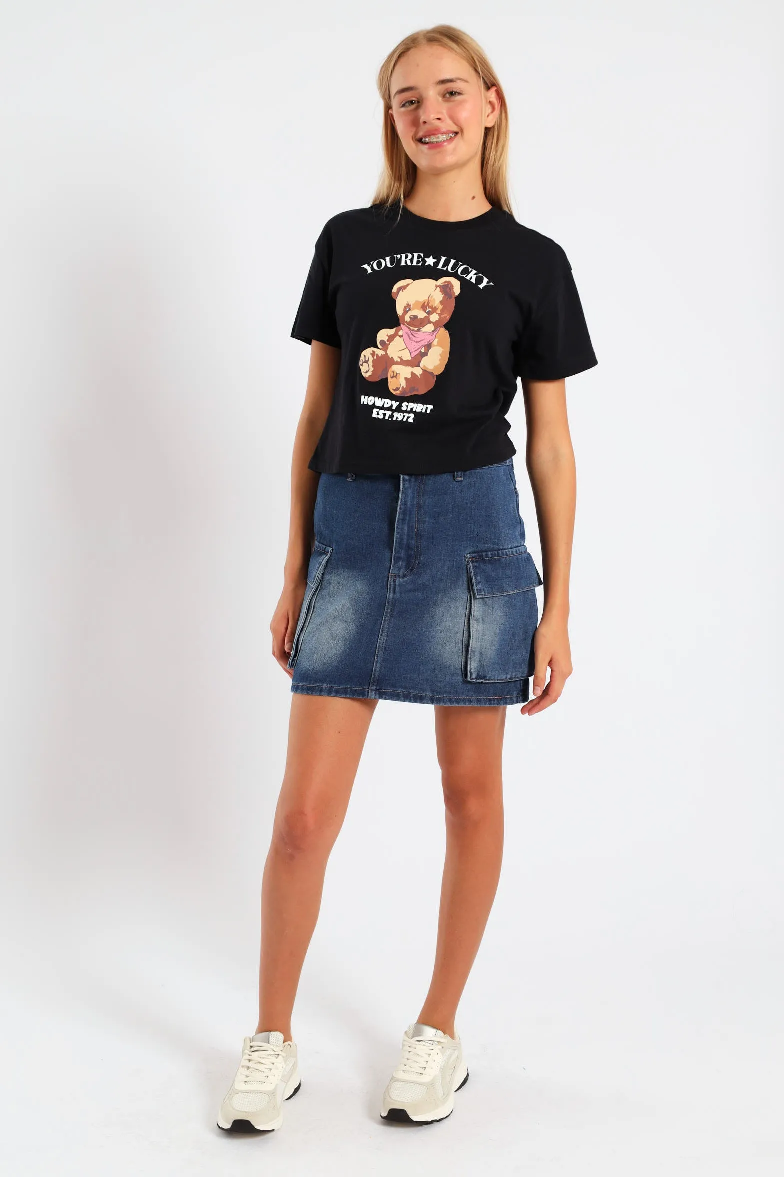 Girls Boxy Teddy Tee - Black sold by Edgars product image thumbnail 2