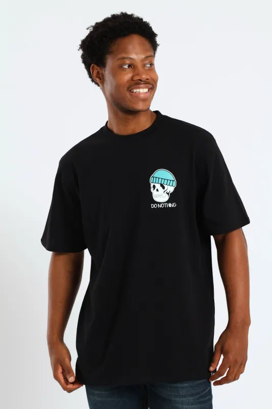 Skull Printed Basic Tee - Black sold by Edgars