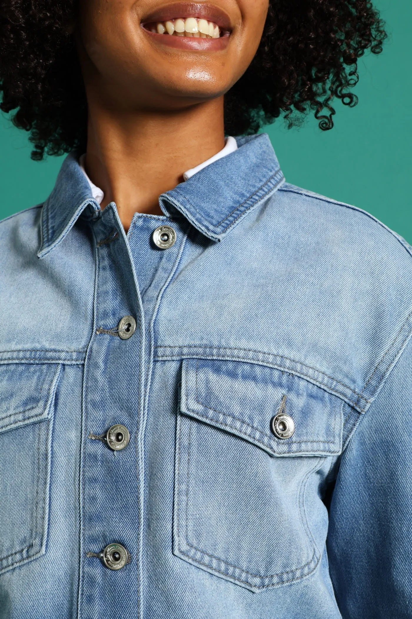 Girls Denim Shacket - Mid Blue sold by Edgars product image thumbnail 2