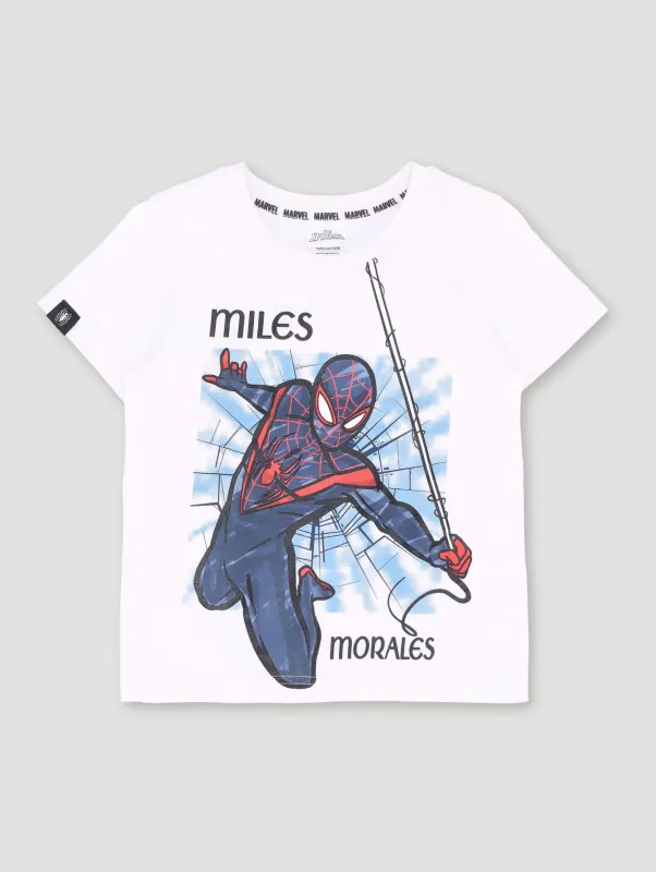 Pre-Boys Miles Morales Tee - White sold by Edgars