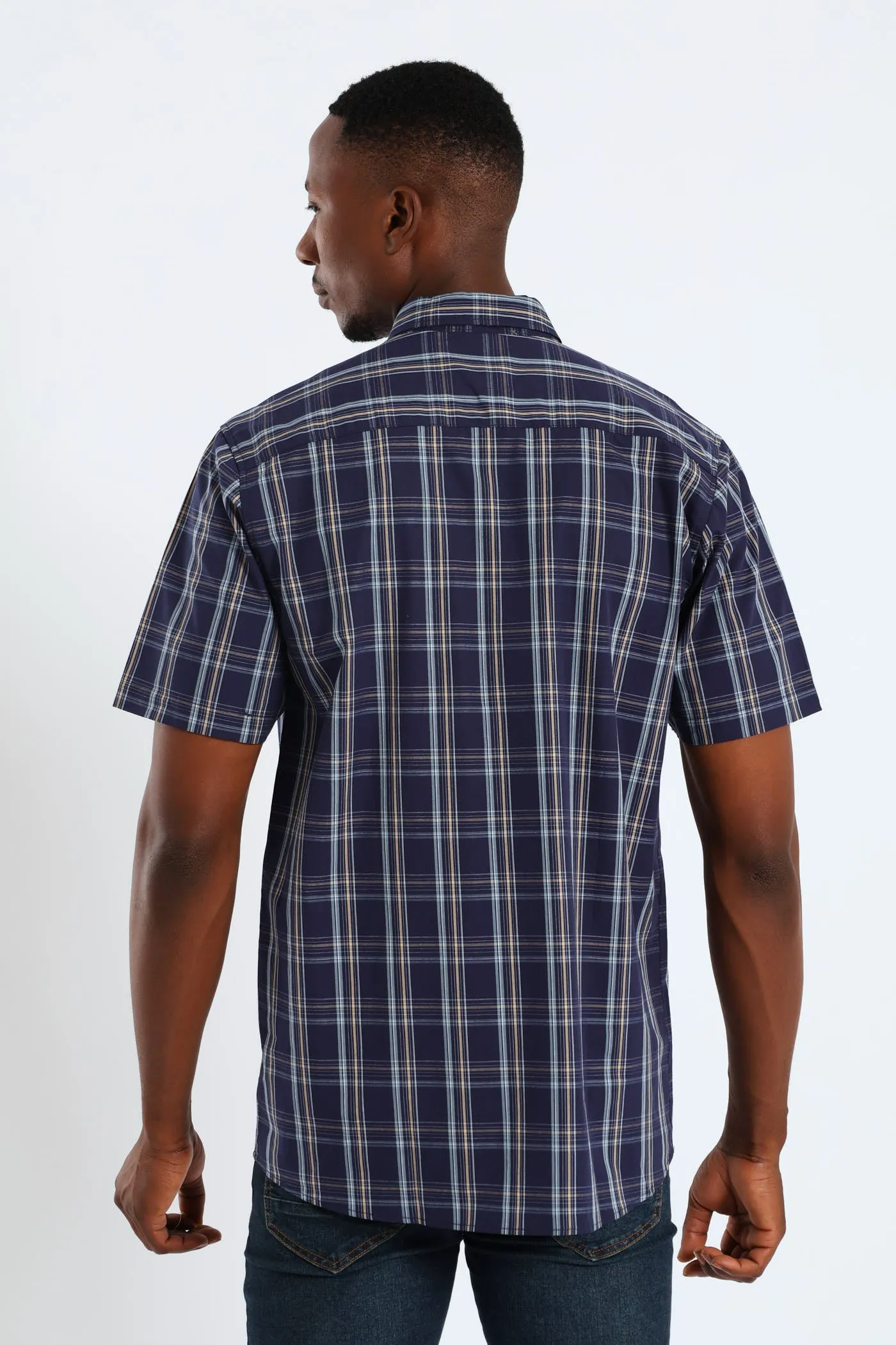 Check Button Down Shirt - Navy sold by Edgars product image thumbnail 4