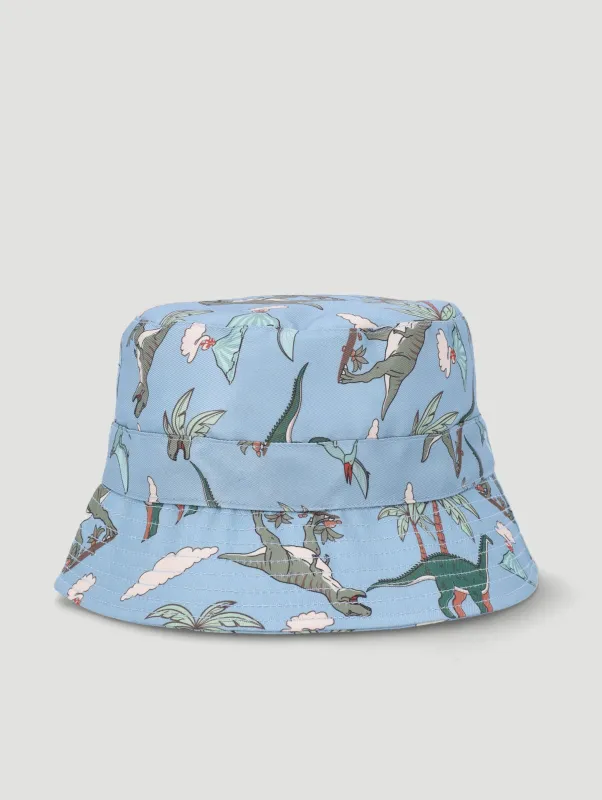 Pre-Boys Dino Bucket Hat  - Blue made by Edgars