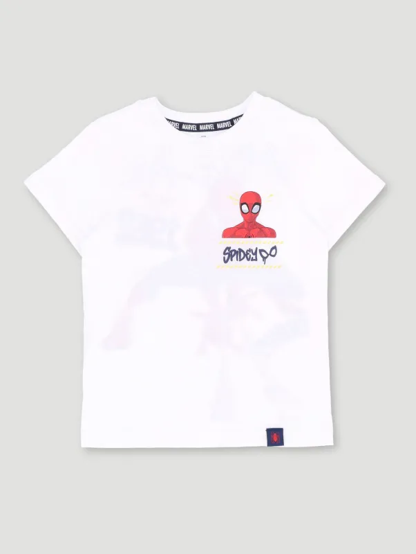 Pre-Boys Spiderman Front & Back Tee - White sold by Edgars