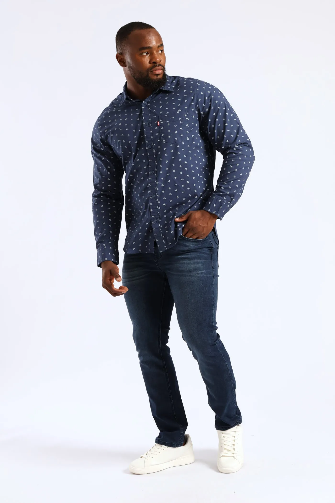 Classic 1 Pocket Shirt - Navy sold by Edgars